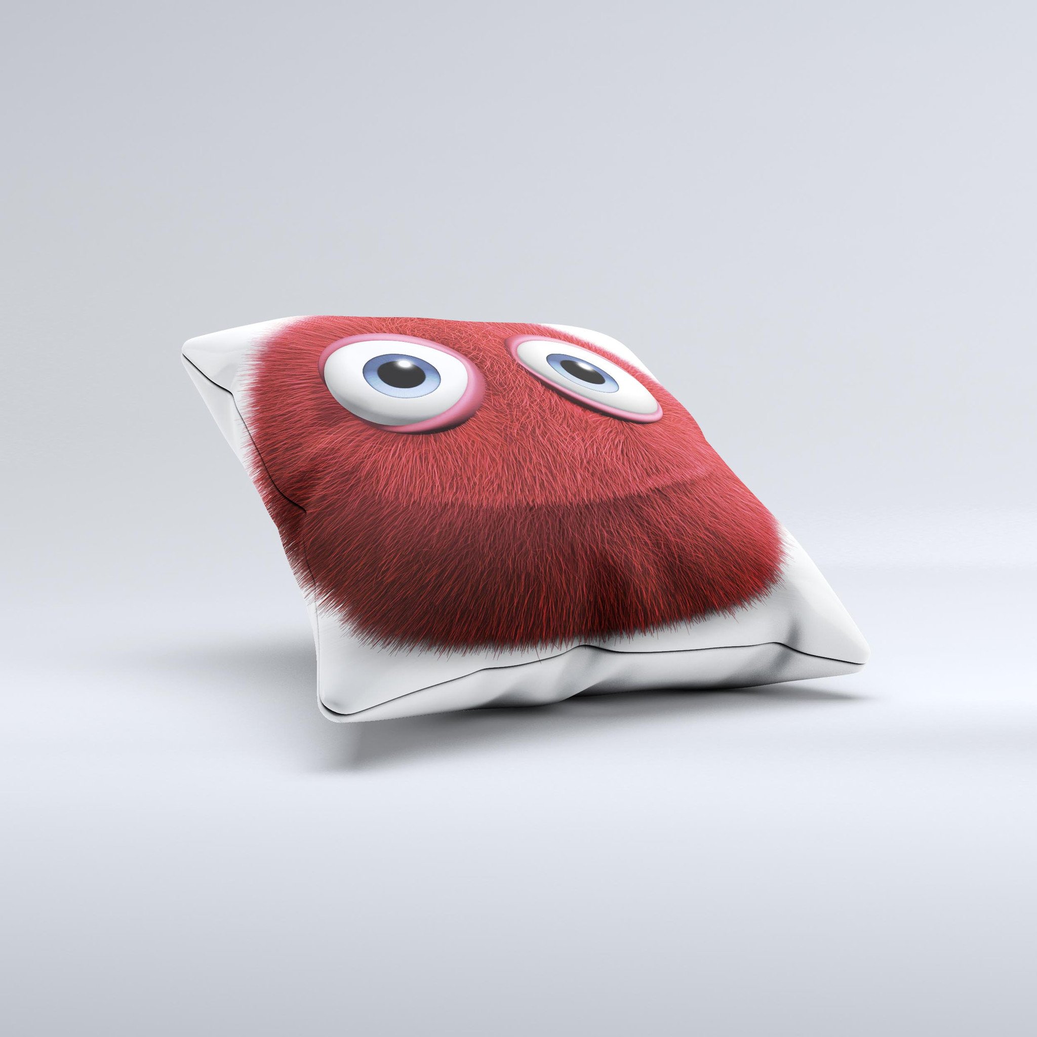 Red Fuzzy Wuzzy ink-Fuzed Decorative Throw Pillow showcasing a vibrant red color and fuzzy texture, handcrafted in Virginia.