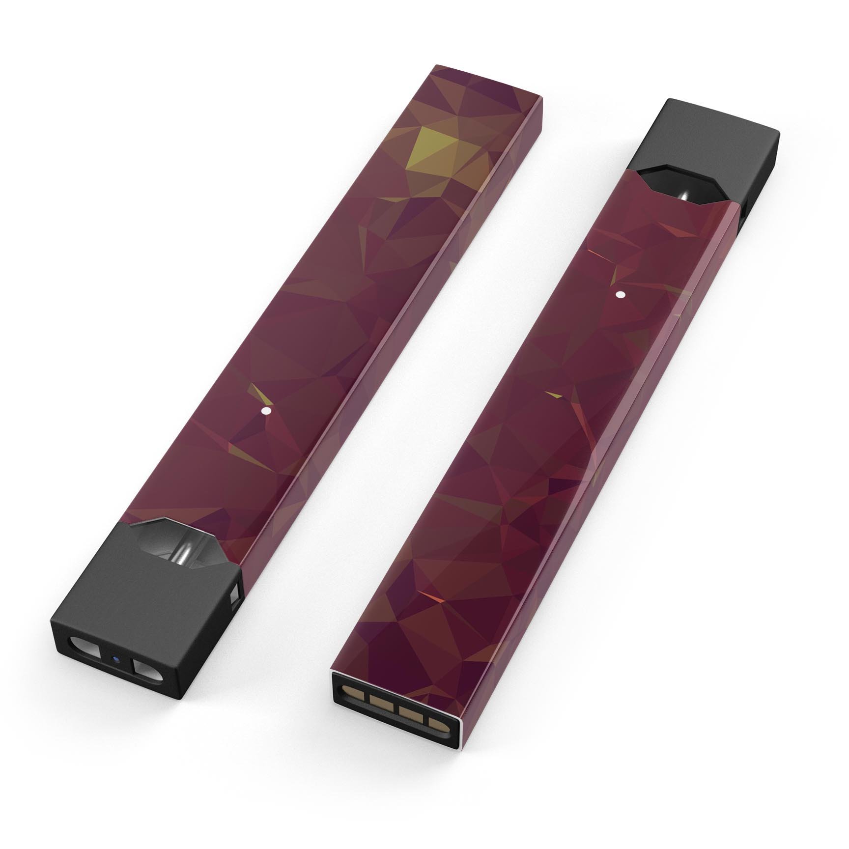 Red Geometric V13 premium decal skin-wrap sticker for JUUL device, showcasing vibrant geometric patterns and protective features.