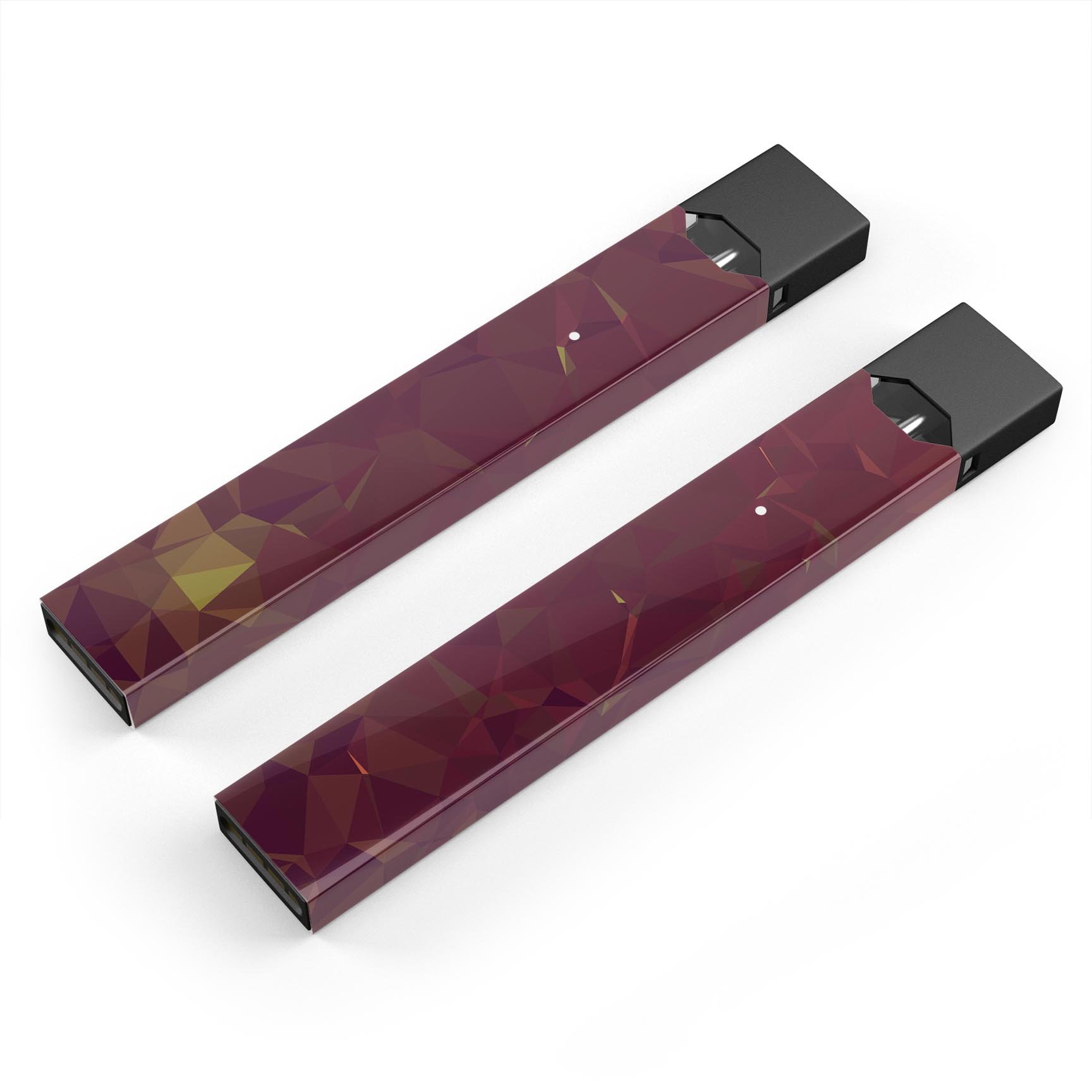 Red Geometric V13 premium decal skin-wrap sticker for JUUL device, showcasing vibrant geometric patterns and protective features.