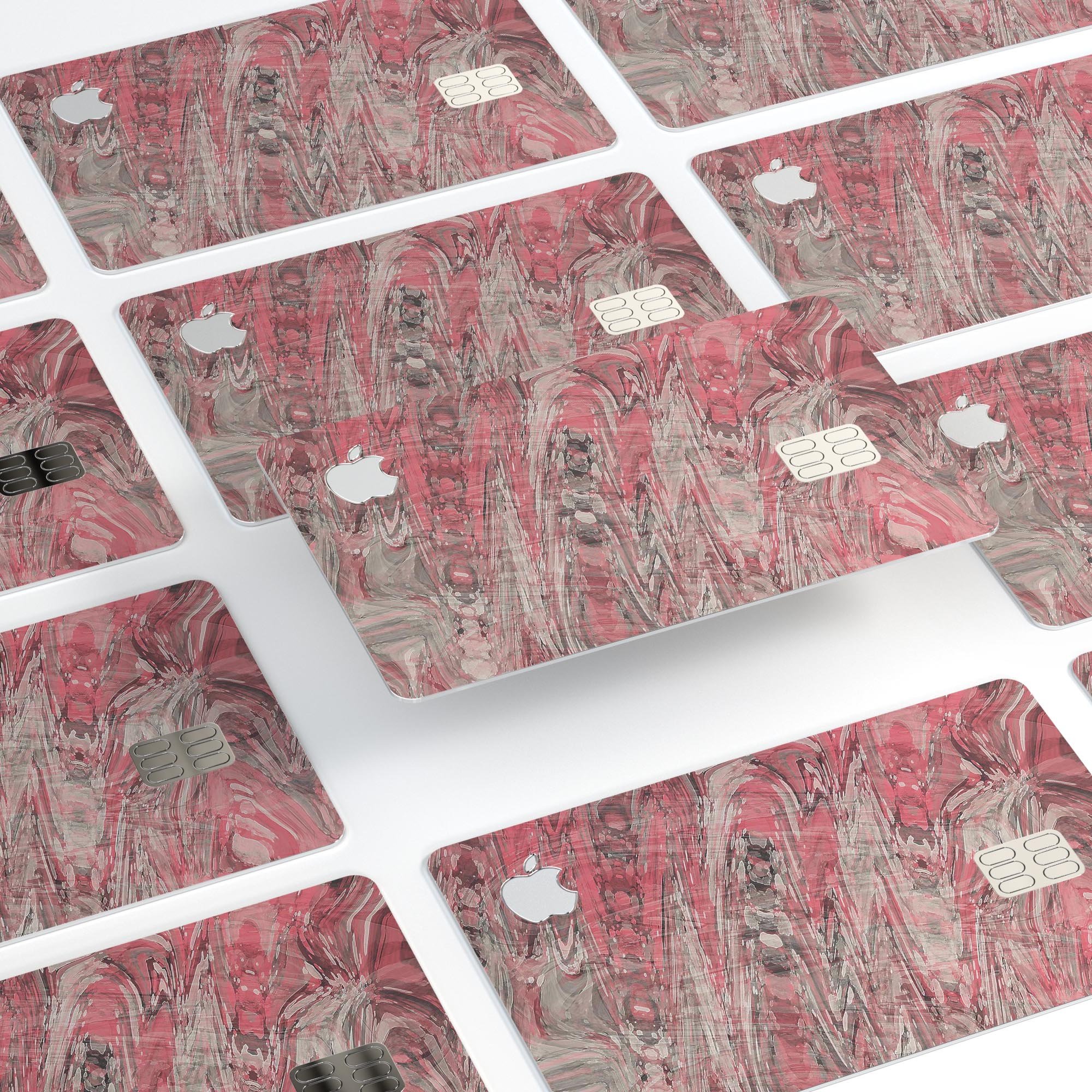 Red Slate Marble Surface V40 decal skin for Apple Card, showcasing a premium design with a marble finish.