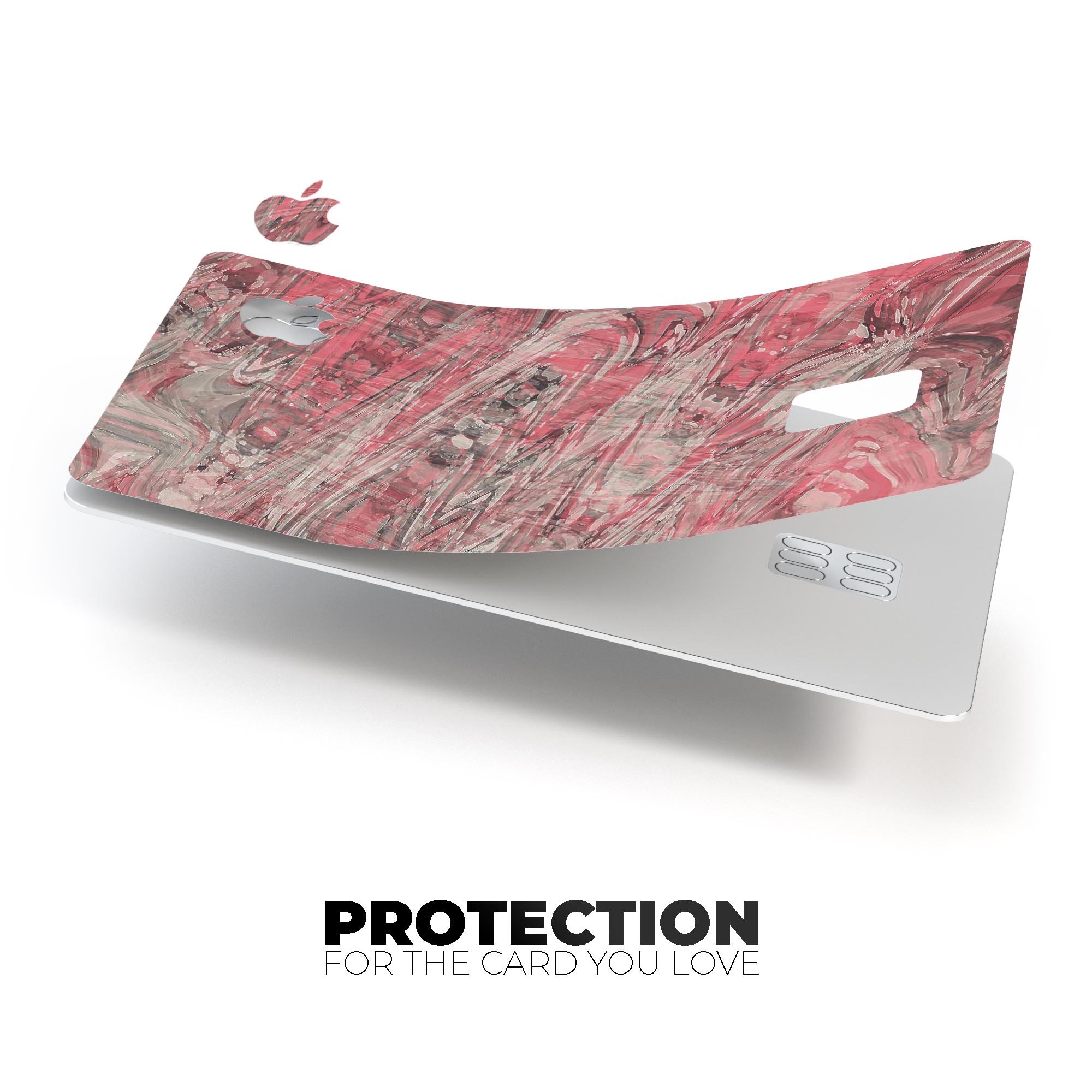 Red Slate Marble Surface V40 decal skin for Apple Card, showcasing a premium design with a marble finish.