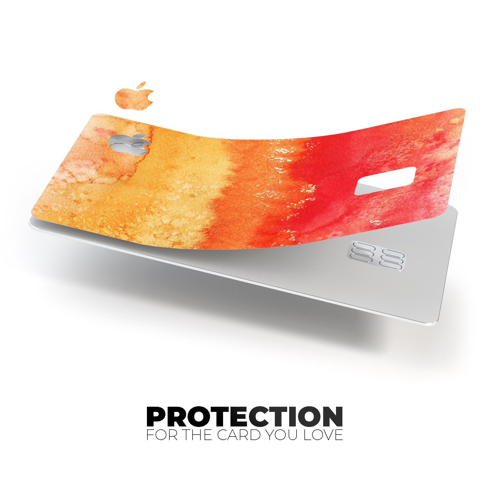 Red v3 Absorbed Watercolor Texture skin for Apple Card, showcasing vibrant colors and a protective design.