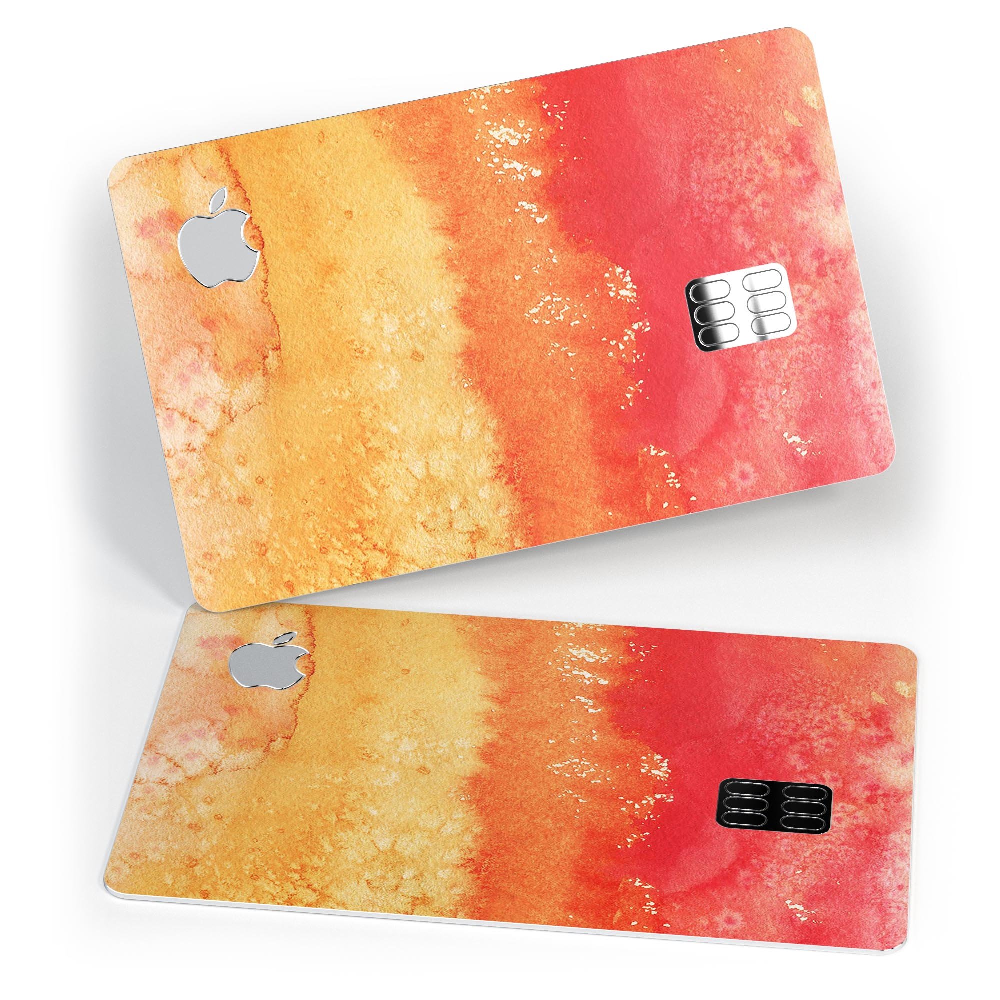 Red v3 Absorbed Watercolor Texture skin for Apple Card, showcasing vibrant colors and a protective design.