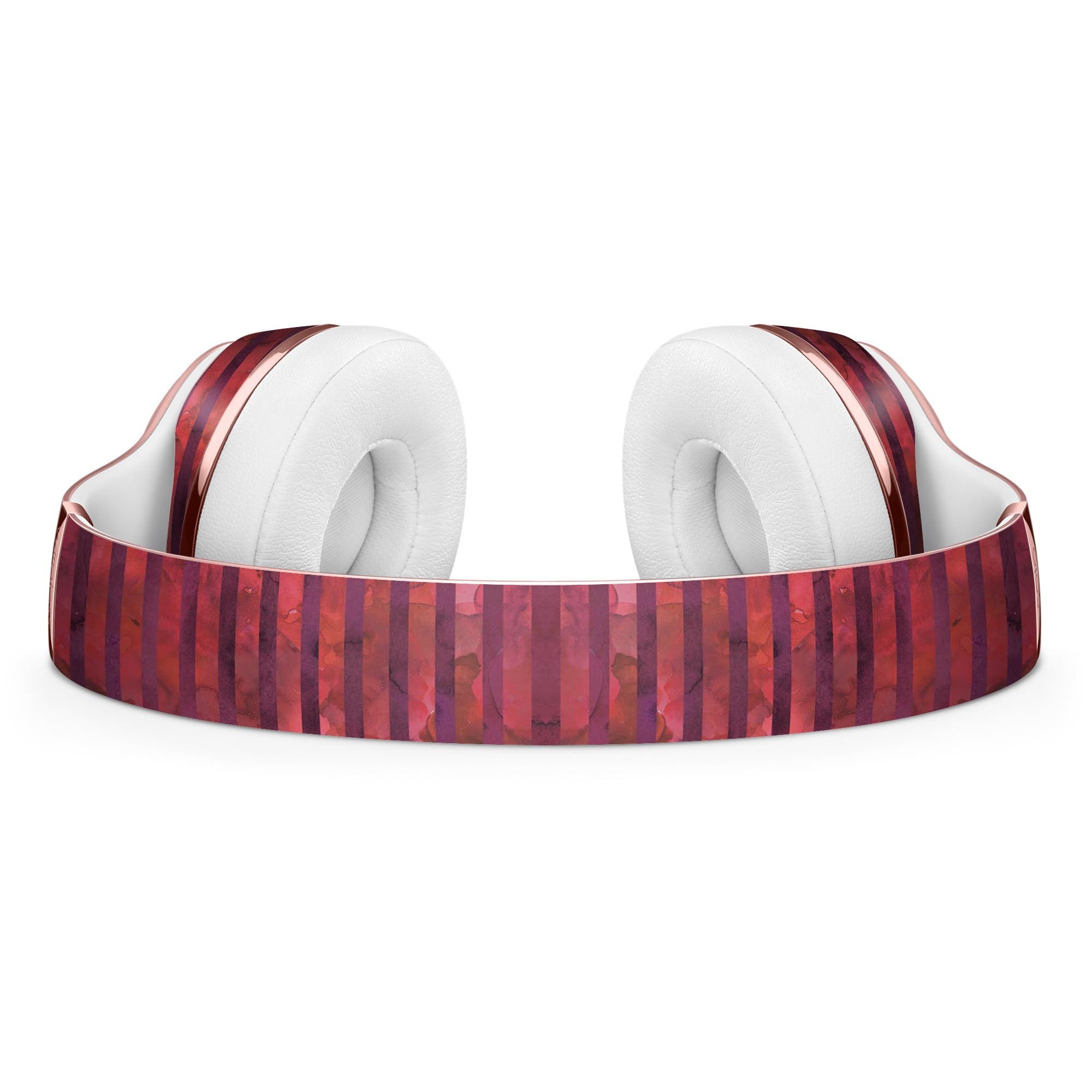 Red Watercolor Stripes Full-Body Skin Kit for Beats by Dre Solo 3, showcasing vibrant colors and precise cut for a perfect fit.