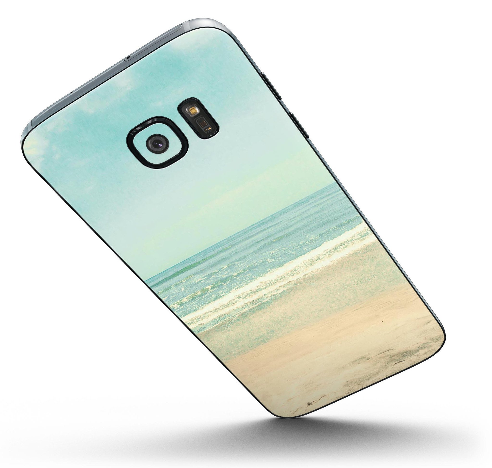 Relaxed Beach Full Body Skin-Kit for Samsung Galaxy S7 and S7 Edge, showcasing vibrant design and premium vinyl material.