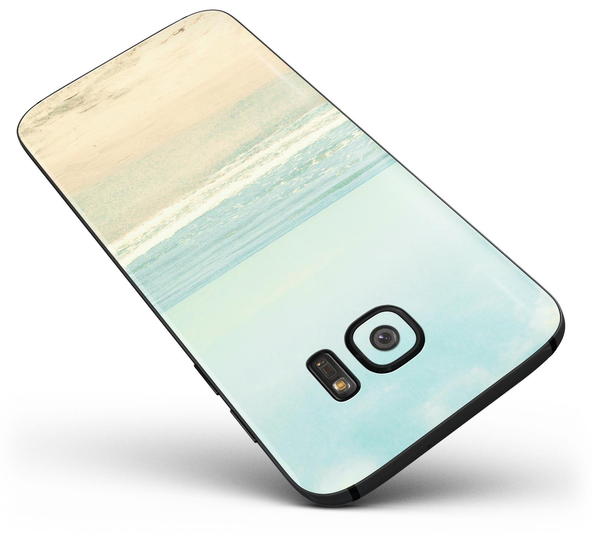 Relaxed Beach Full Body Skin-Kit for Samsung Galaxy S7 and S7 Edge, showcasing vibrant design and premium vinyl material.