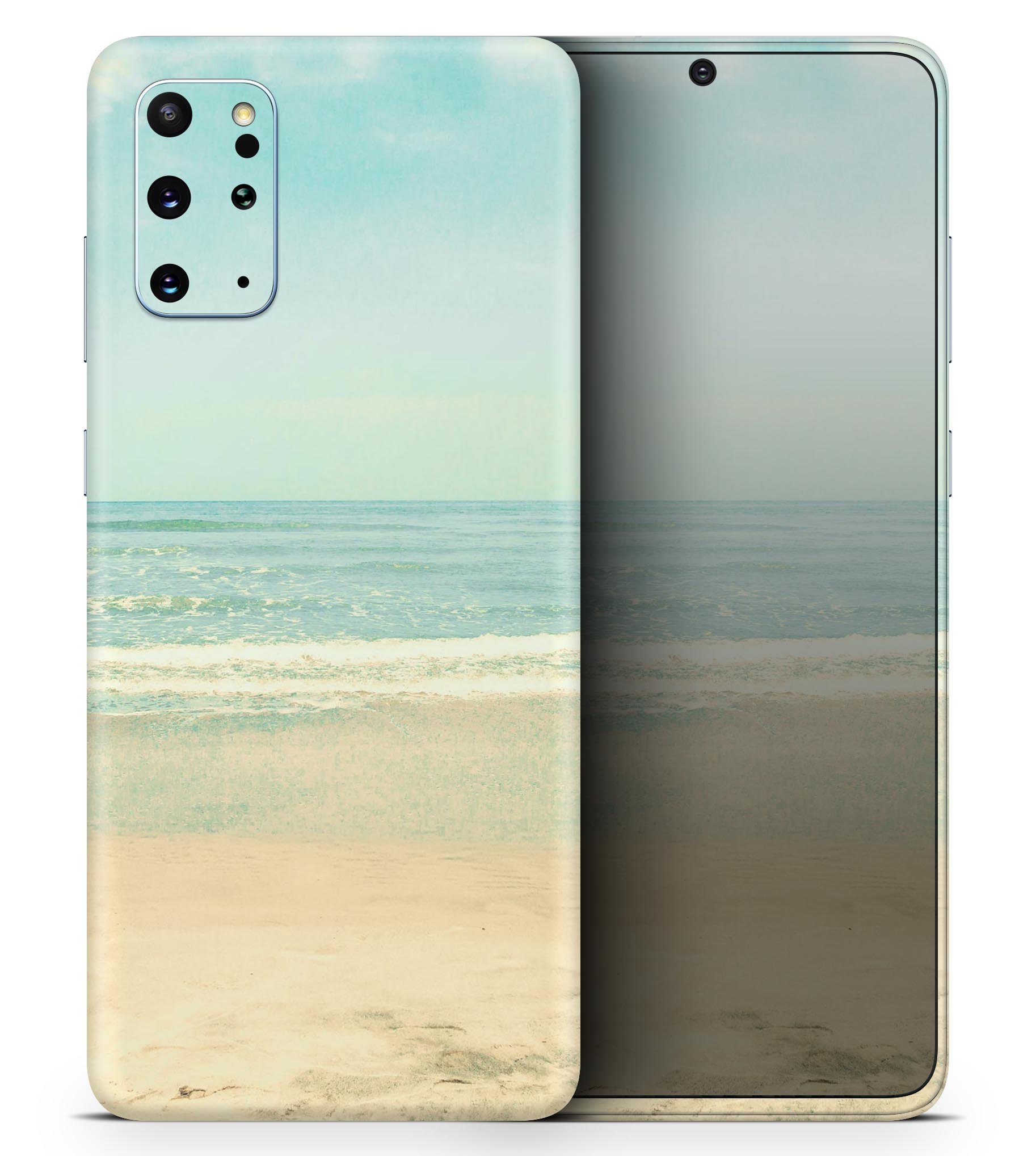 Relaxed Beach Skin-Kit for Samsung Galaxy S20, showcasing vibrant design and premium vinyl material.