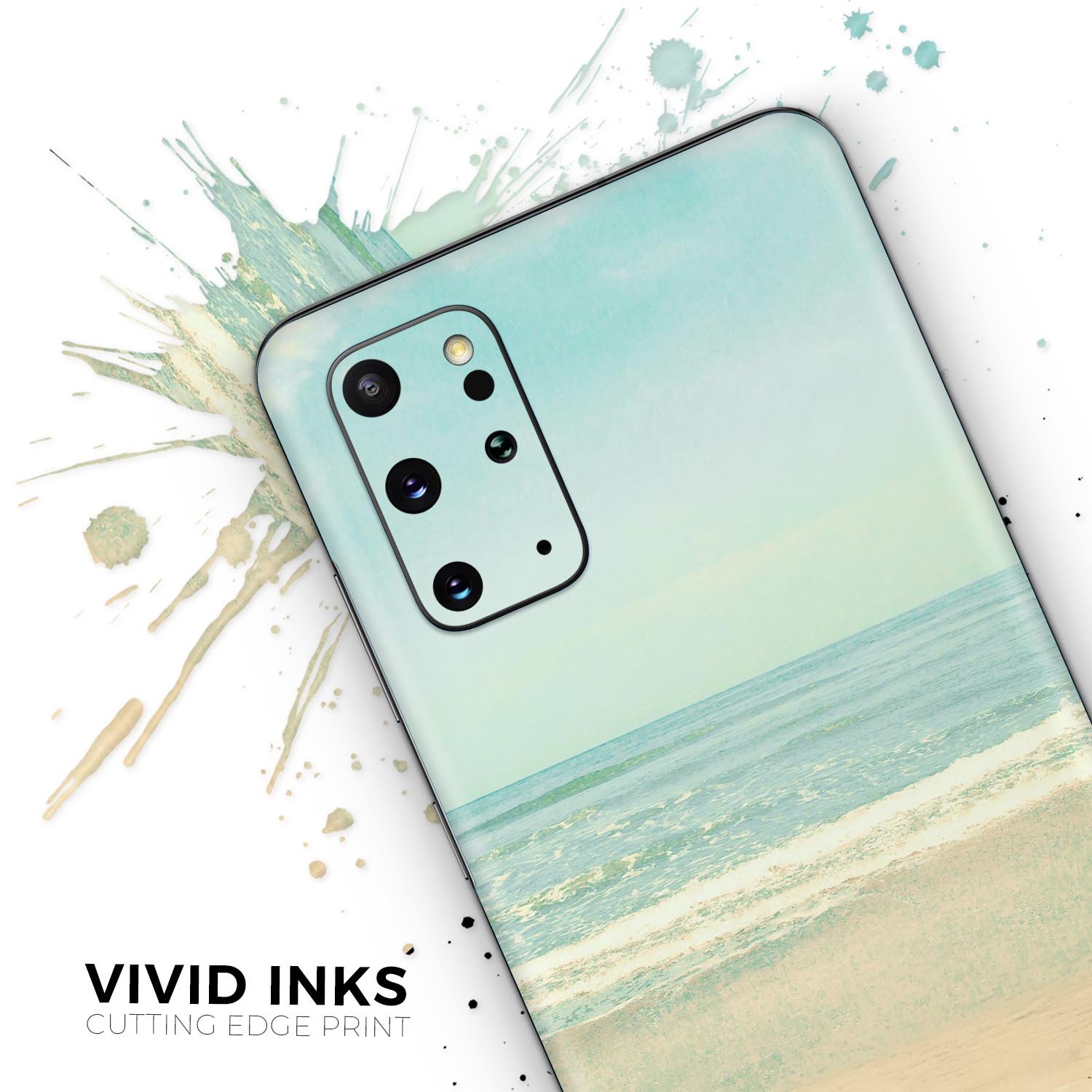 Relaxed Beach Skin-Kit for Samsung Galaxy S20, showcasing vibrant design and premium vinyl material.