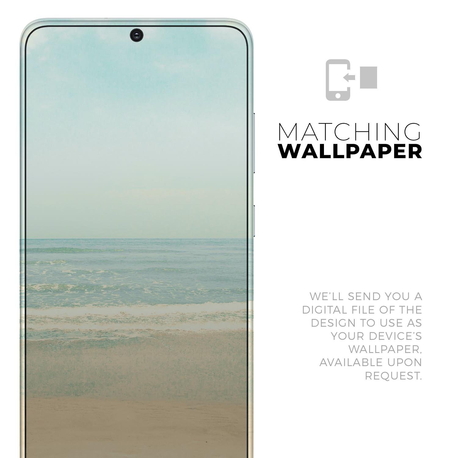 Relaxed Beach Skin-Kit for Samsung Galaxy S20, showcasing vibrant design and premium vinyl material.