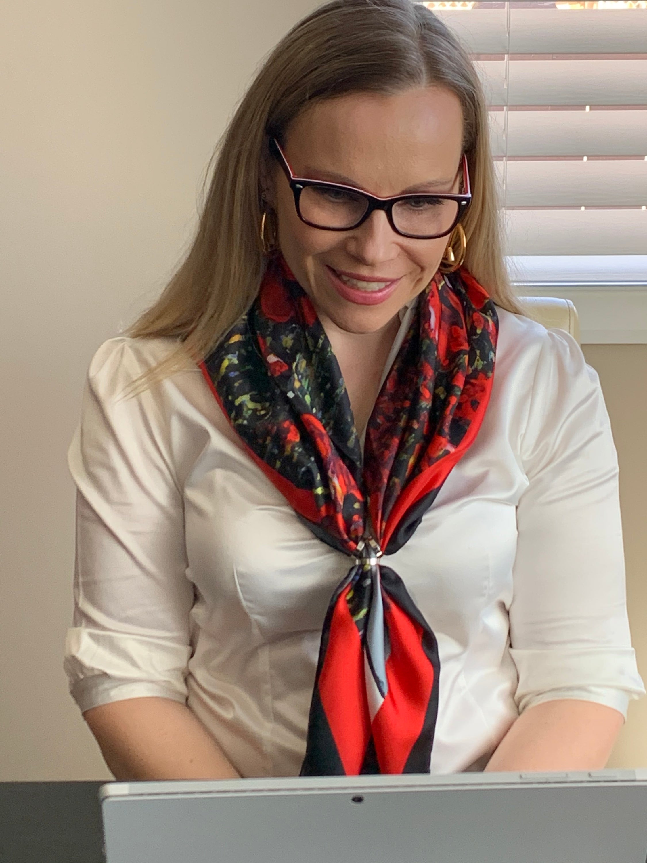 Elegant Remember The Fallen Ladies Scarf made of 100% Italian silk, featuring a tribute design honoring Armed Forces sacrifices.