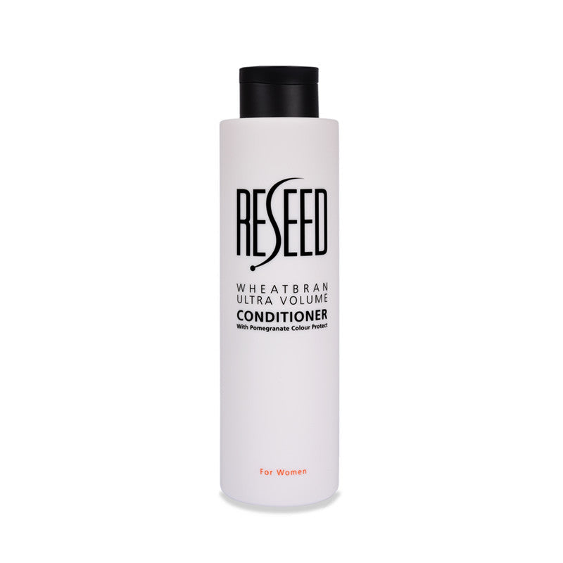 RESEED Wheat Bran Ultra Volume Conditioner for Women in a 250ml bottle, showcasing its sleek design and natural ingredients.
