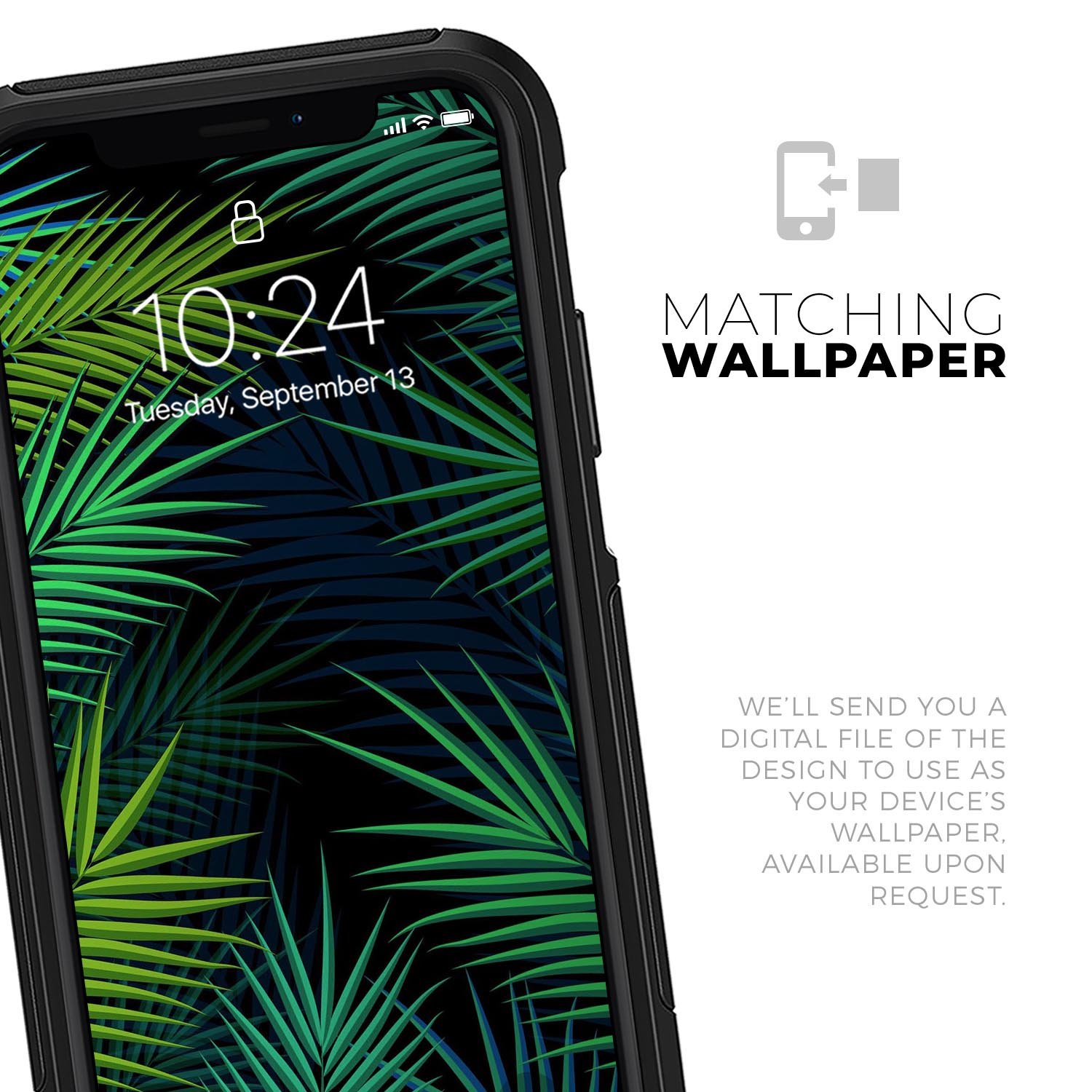 Retro Summer Jungle v1 Skin Kit for iPhone OtterBox Cases featuring vibrant jungle design and premium materials.
