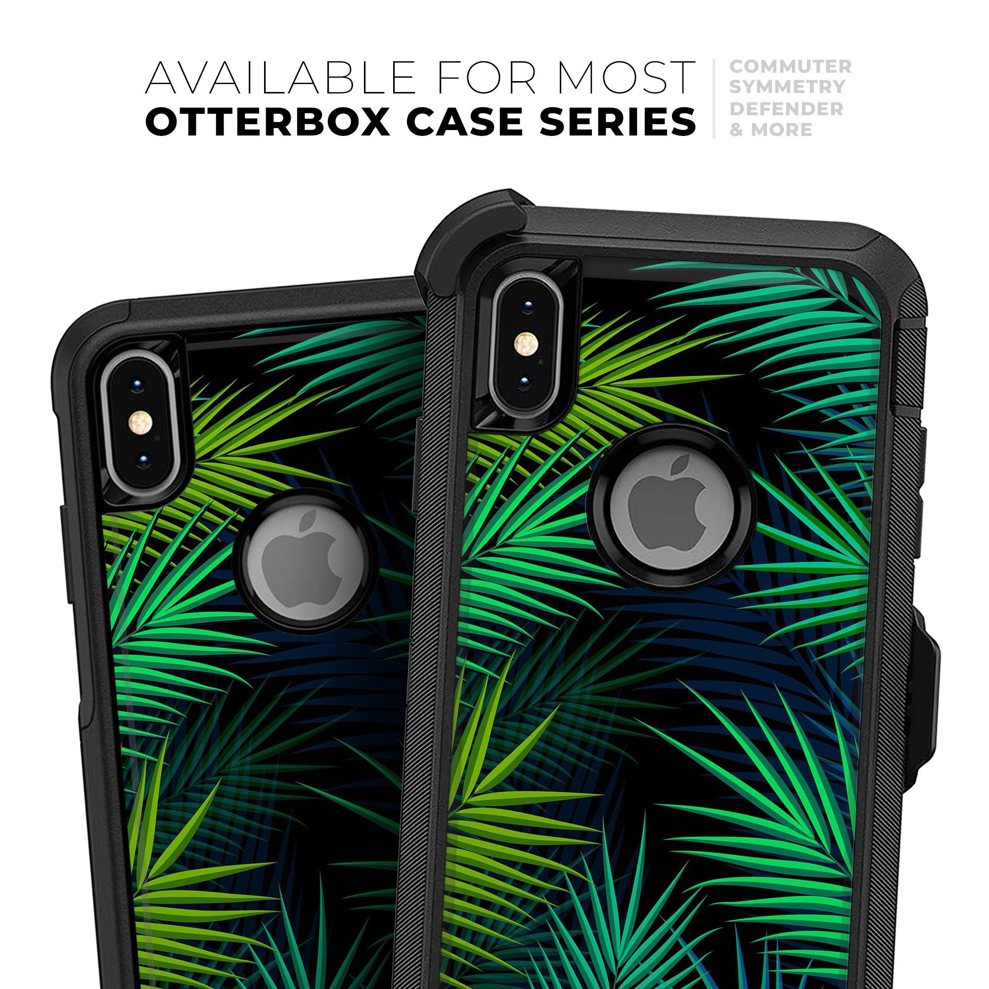 Retro Summer Jungle v1 Skin Kit for iPhone OtterBox Cases featuring vibrant jungle design and premium materials.