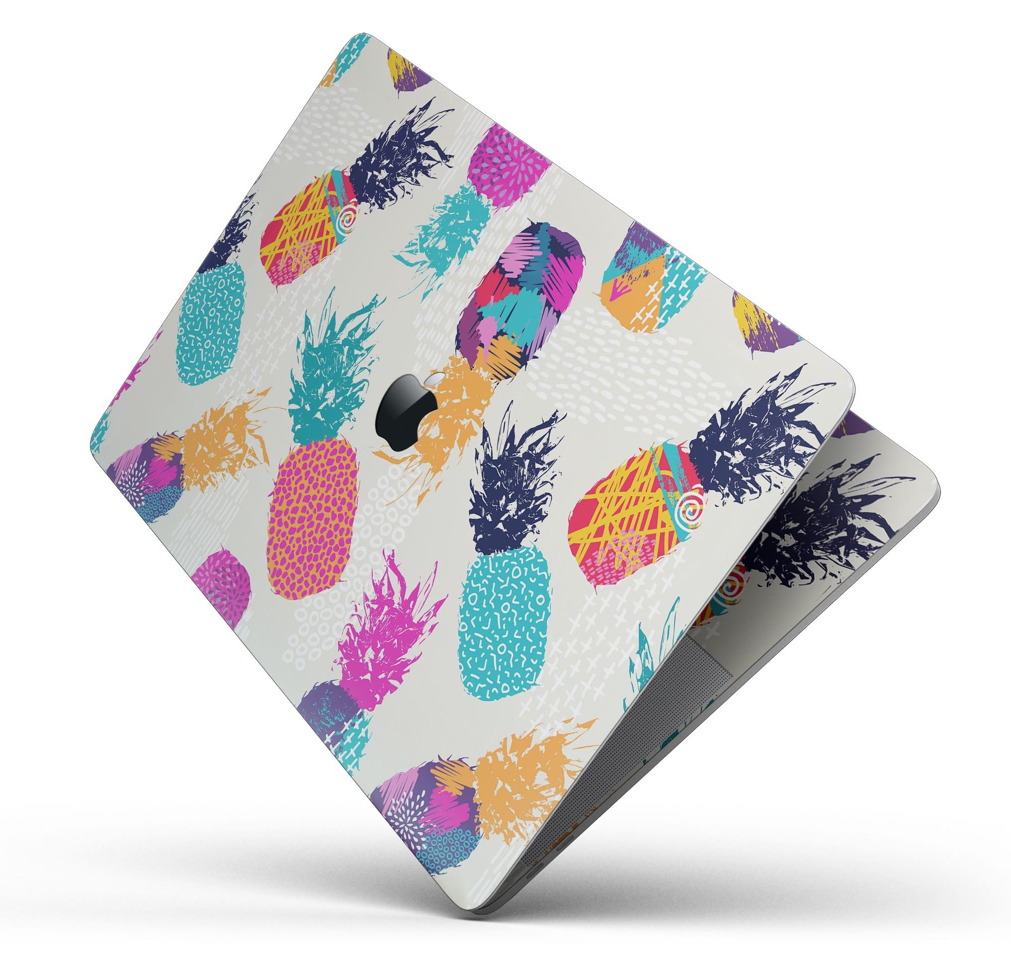 Retro Summer Pineapple skin decal wrap kit for MacBook, featuring vibrant pineapple design and premium vinyl material.