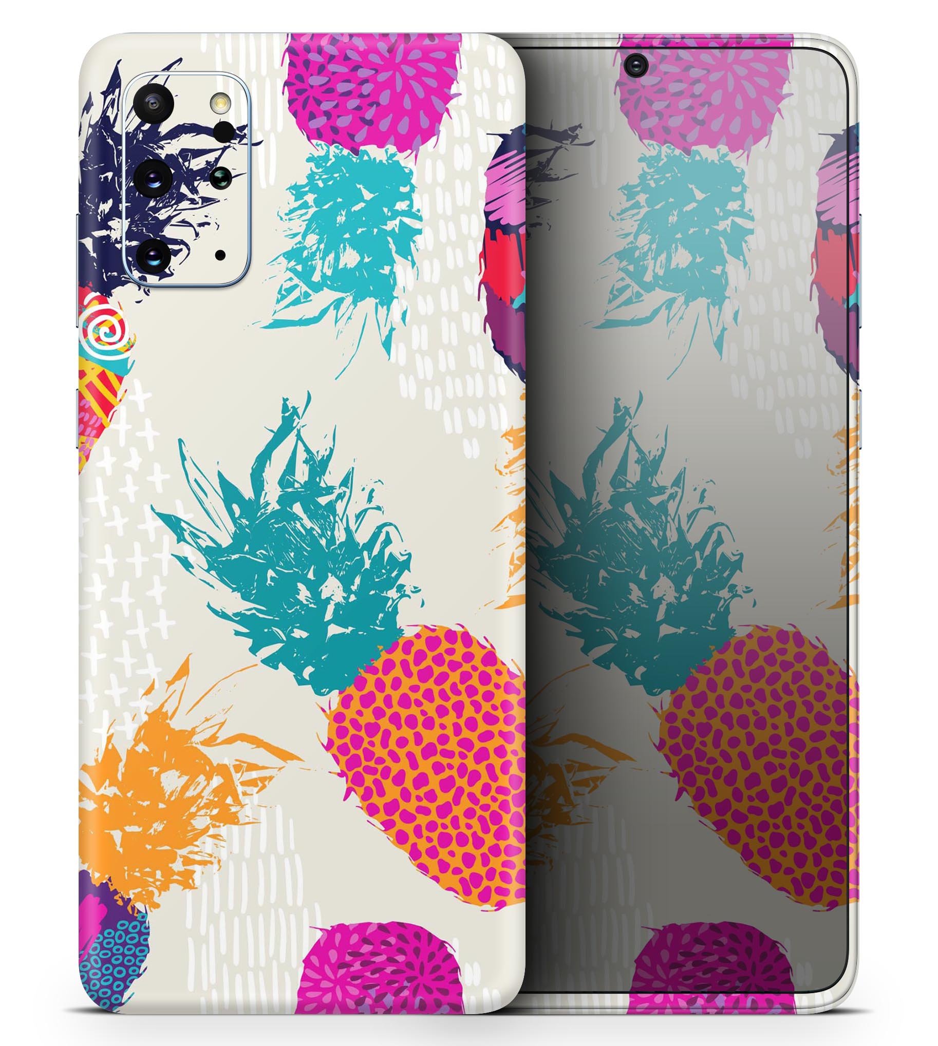 Retro Summer Pineapple skin for Samsung Galaxy S-Series, showcasing vibrant colors and stylish design.