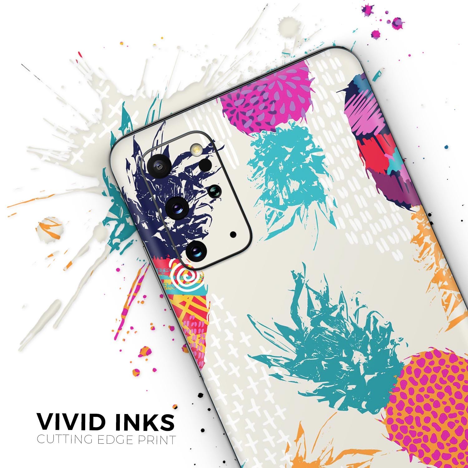 Retro Summer Pineapple skin for Samsung Galaxy S-Series, showcasing vibrant colors and stylish design.
