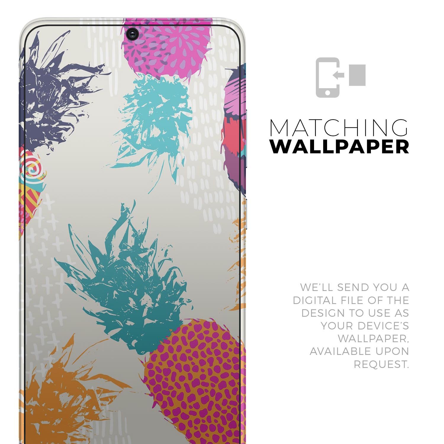 Retro Summer Pineapple skin for Samsung Galaxy S-Series, showcasing vibrant colors and stylish design.