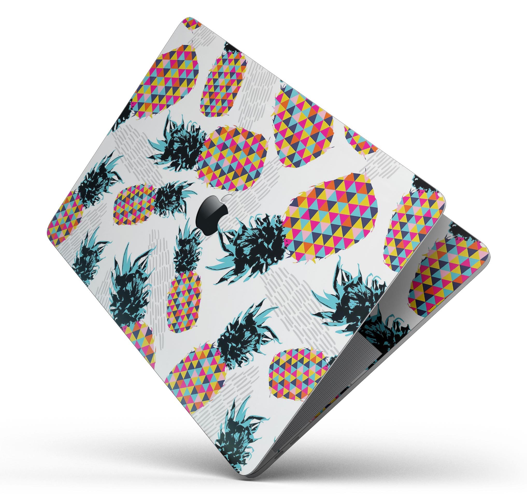 Retro Summer Pineapple skin decal wrap kit for MacBook, showcasing vibrant pineapple design on premium vinyl material.
