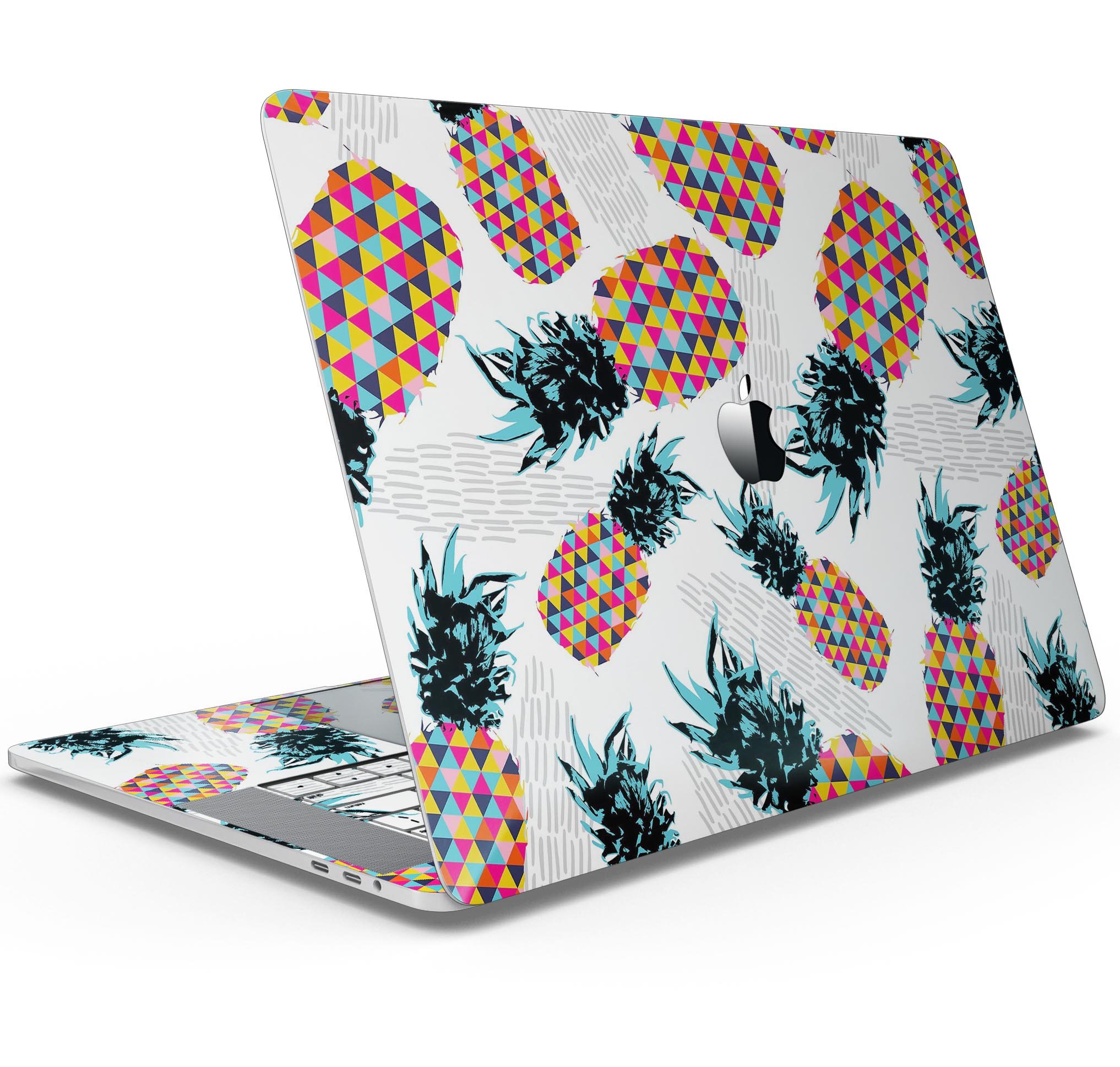 Retro Summer Pineapple skin decal wrap kit for MacBook, showcasing vibrant pineapple design on premium vinyl material.
