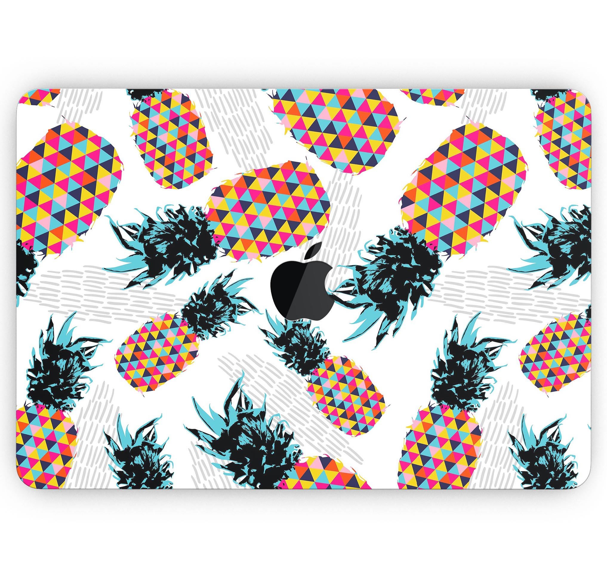 Retro Summer Pineapple skin decal wrap kit for MacBook, showcasing vibrant pineapple design on premium vinyl material.