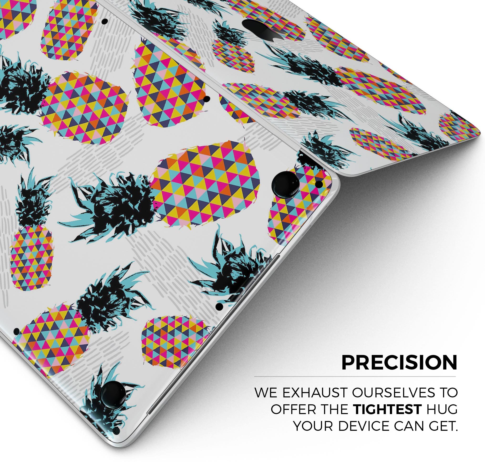Retro Summer Pineapple skin decal wrap kit for MacBook, showcasing vibrant pineapple design on premium vinyl material.