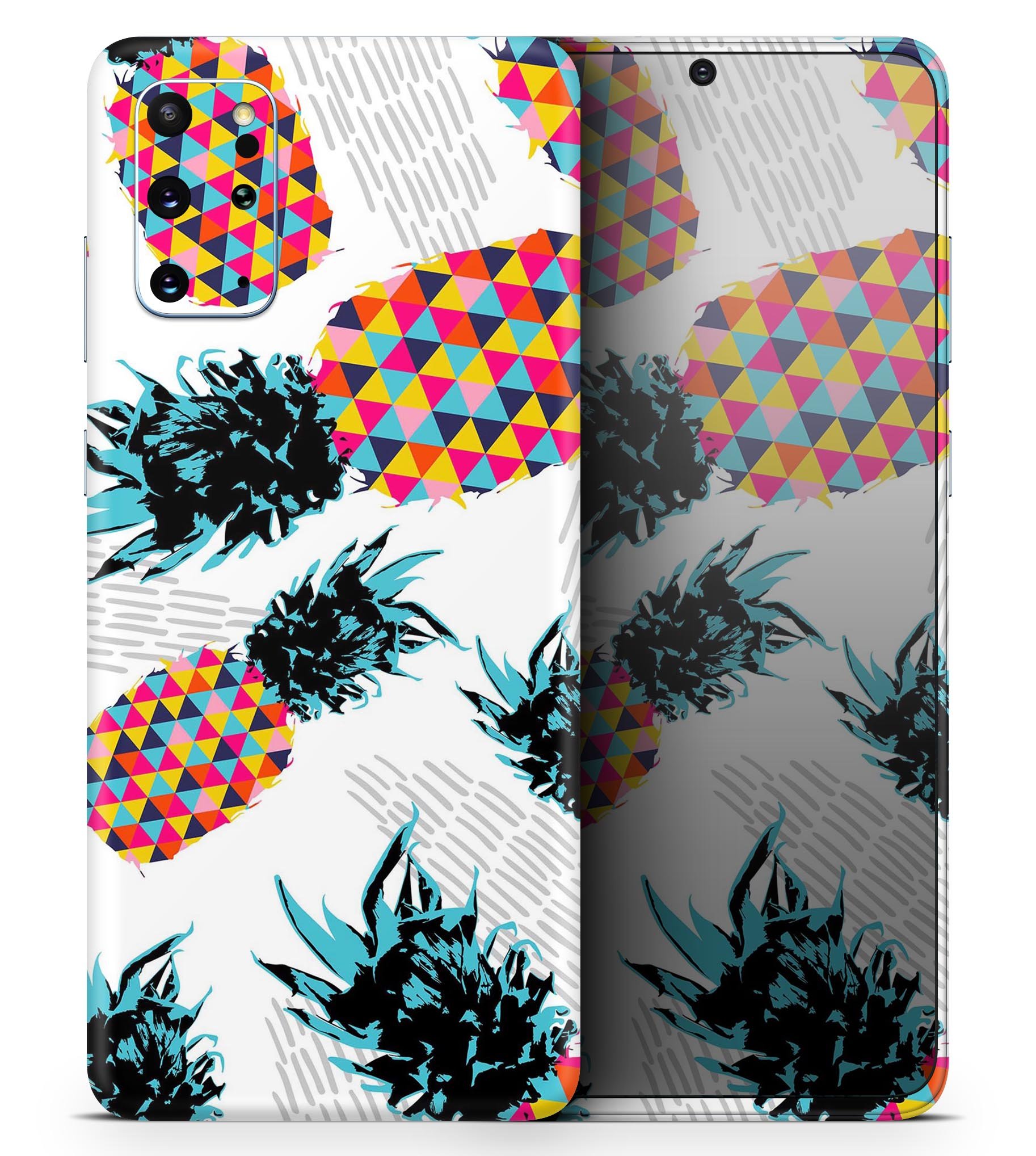 Retro Summer Pineapple skin kit for Samsung Galaxy S-Series, showcasing vibrant pineapple design on a sleek device.