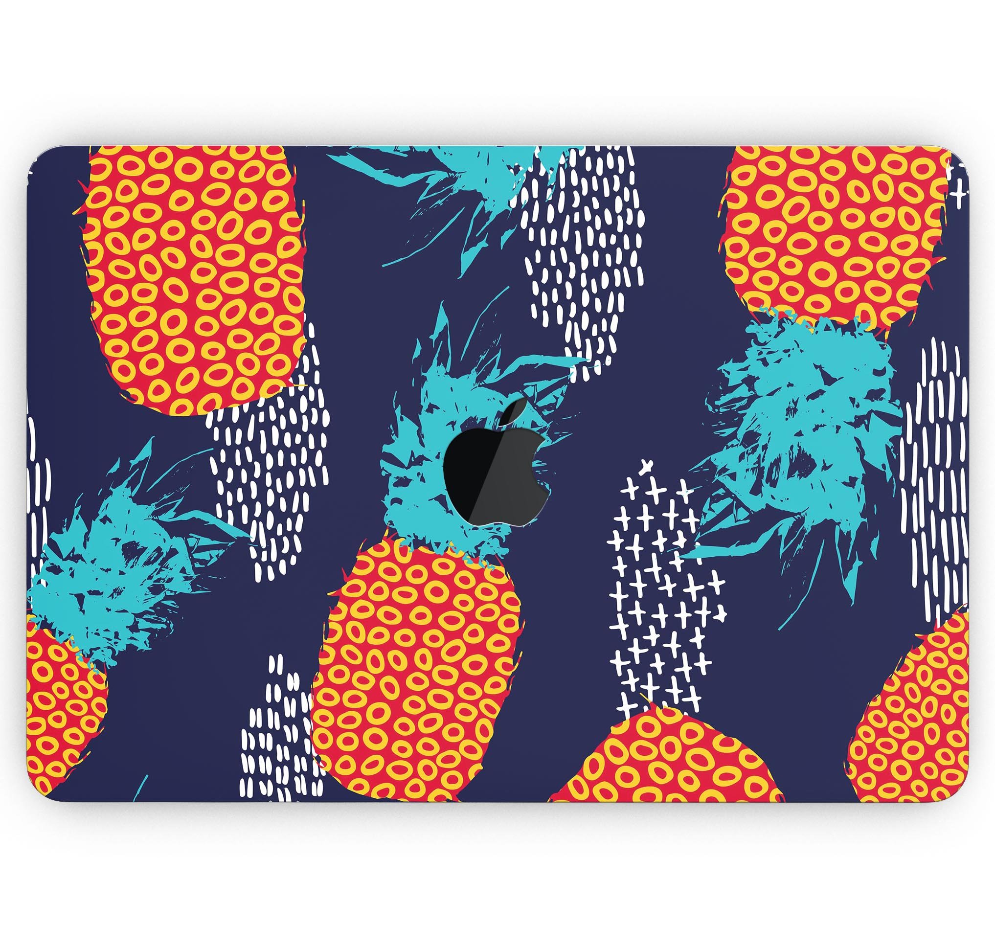 Retro Summer Pineapple skin decal wrap kit for MacBook, featuring a vibrant pineapple design on premium vinyl material.