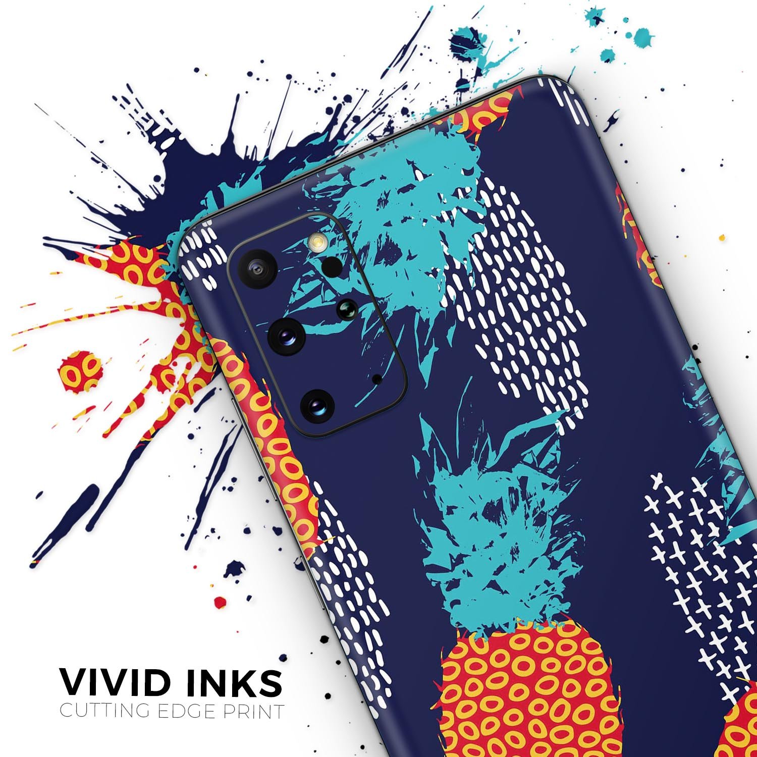 Retro Summer Pineapple skin kit for Samsung Galaxy S-Series, featuring vibrant pineapple design on premium vinyl.