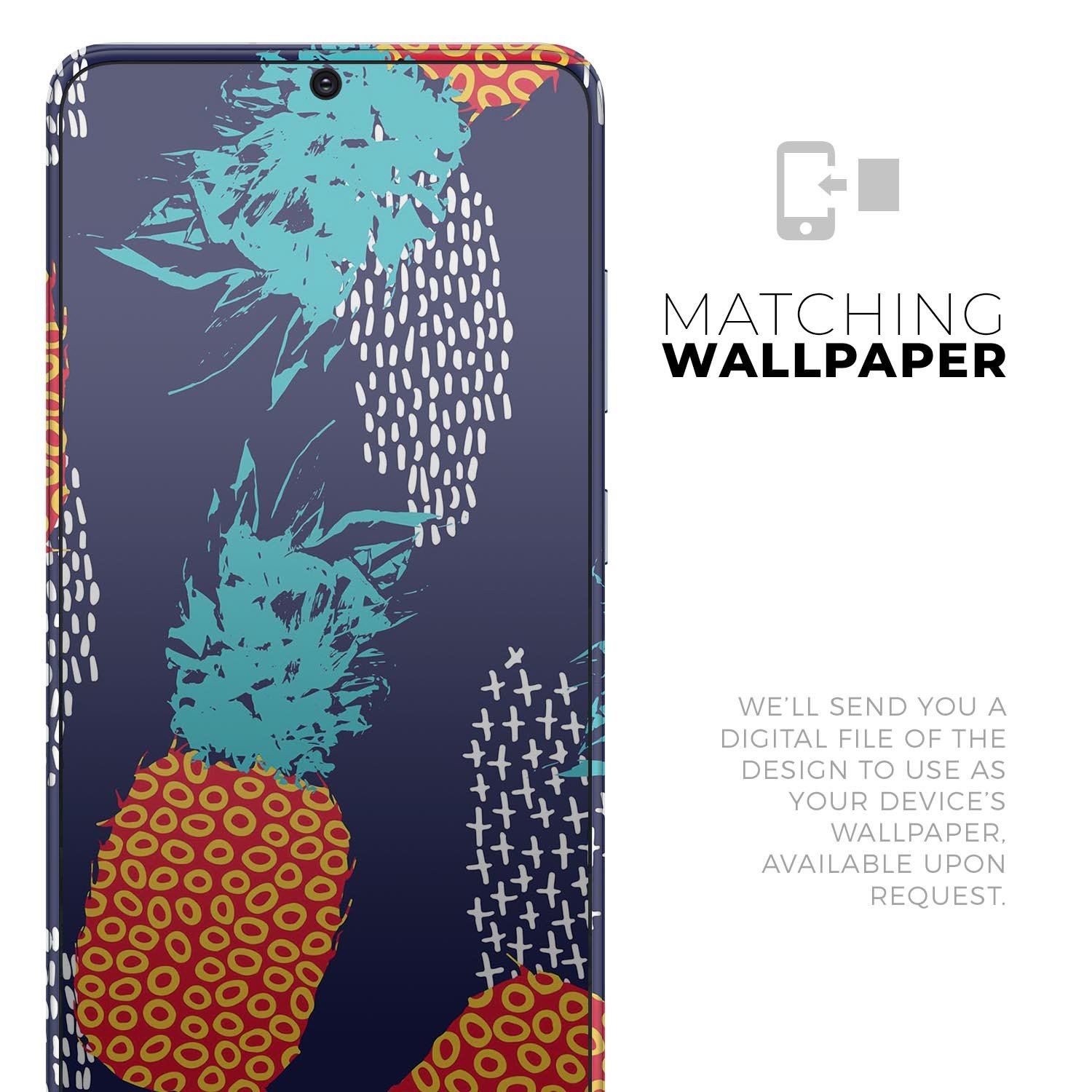 Retro Summer Pineapple skin kit for Samsung Galaxy S-Series, featuring vibrant pineapple design on premium vinyl.