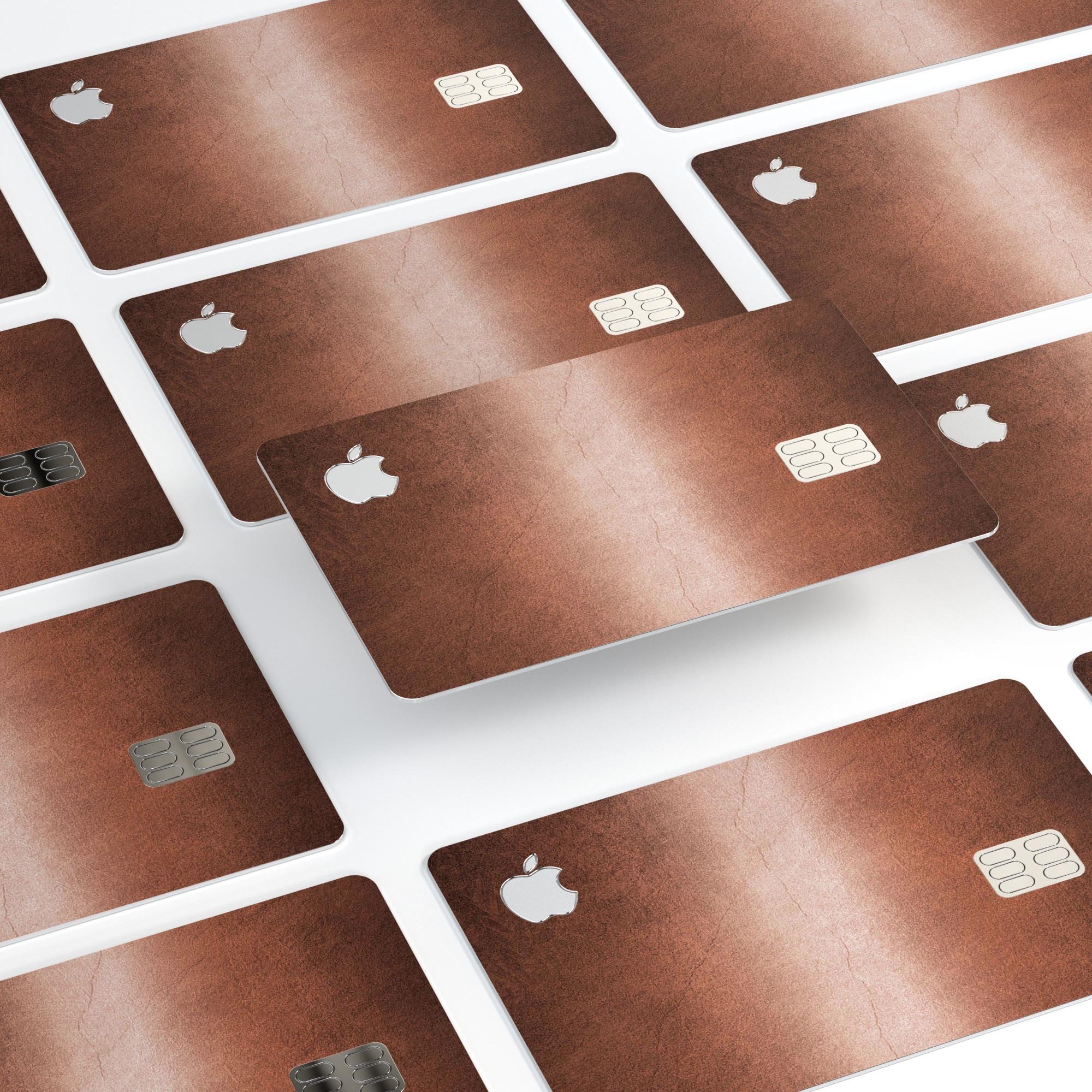 Rose Gold Cracked Surface V1 decal skin for Apple Card, showcasing a stylish design with a cracked surface pattern.