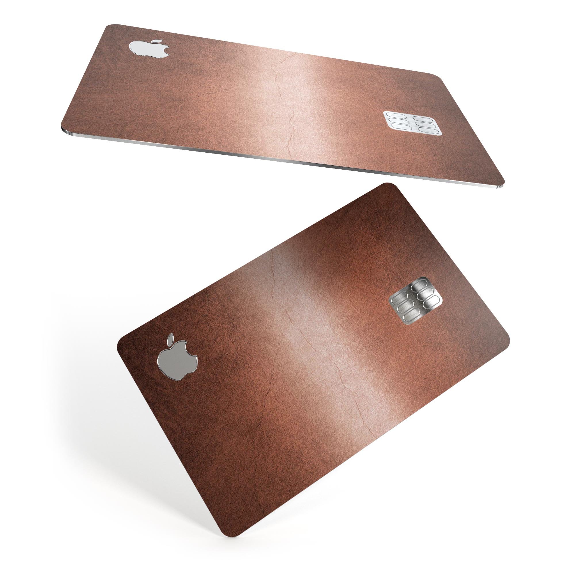 Rose Gold Cracked Surface V1 decal skin for Apple Card, showcasing a stylish design with a cracked surface pattern.