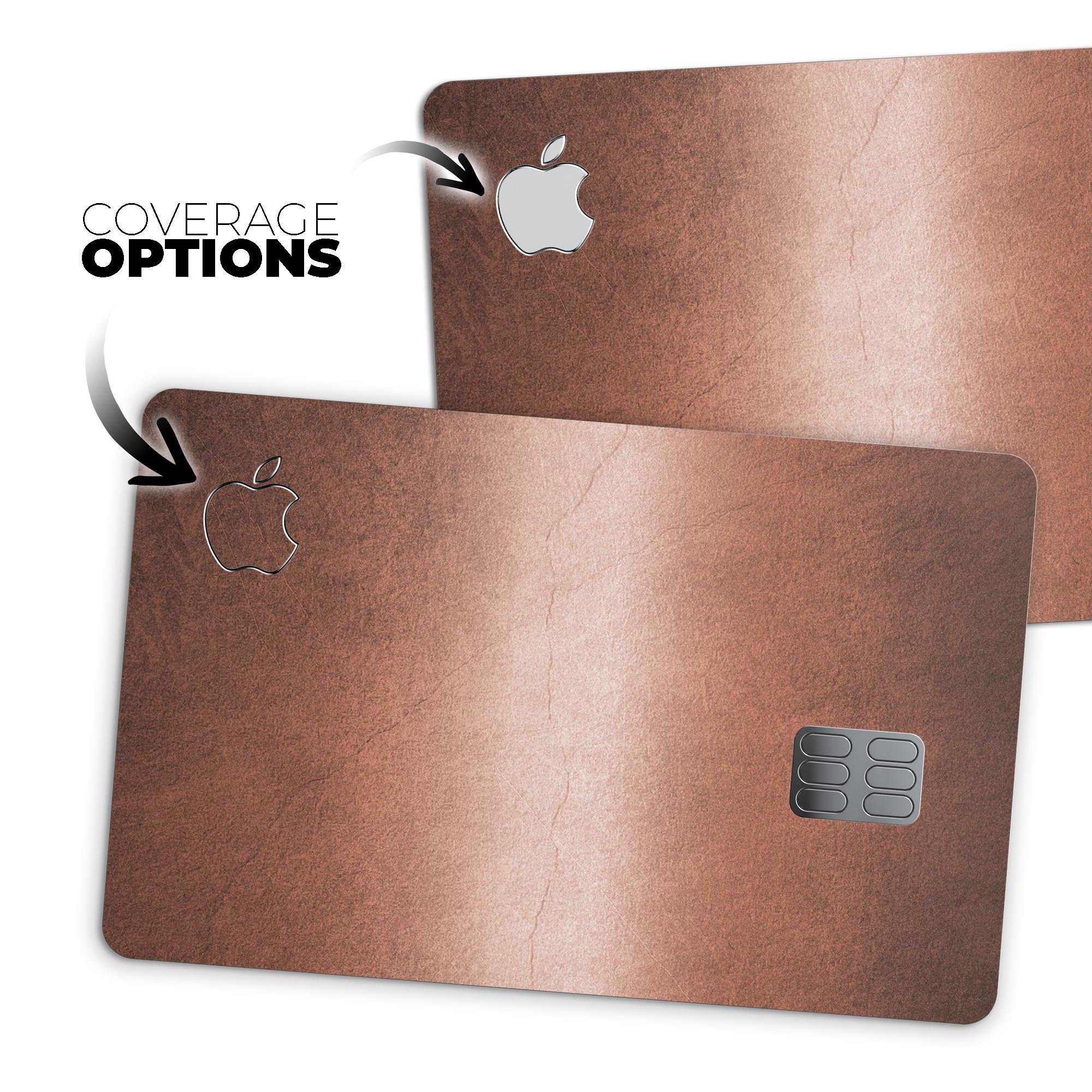 Rose Gold Cracked Surface V1 decal skin for Apple Card, showcasing a stylish design with a cracked surface pattern.