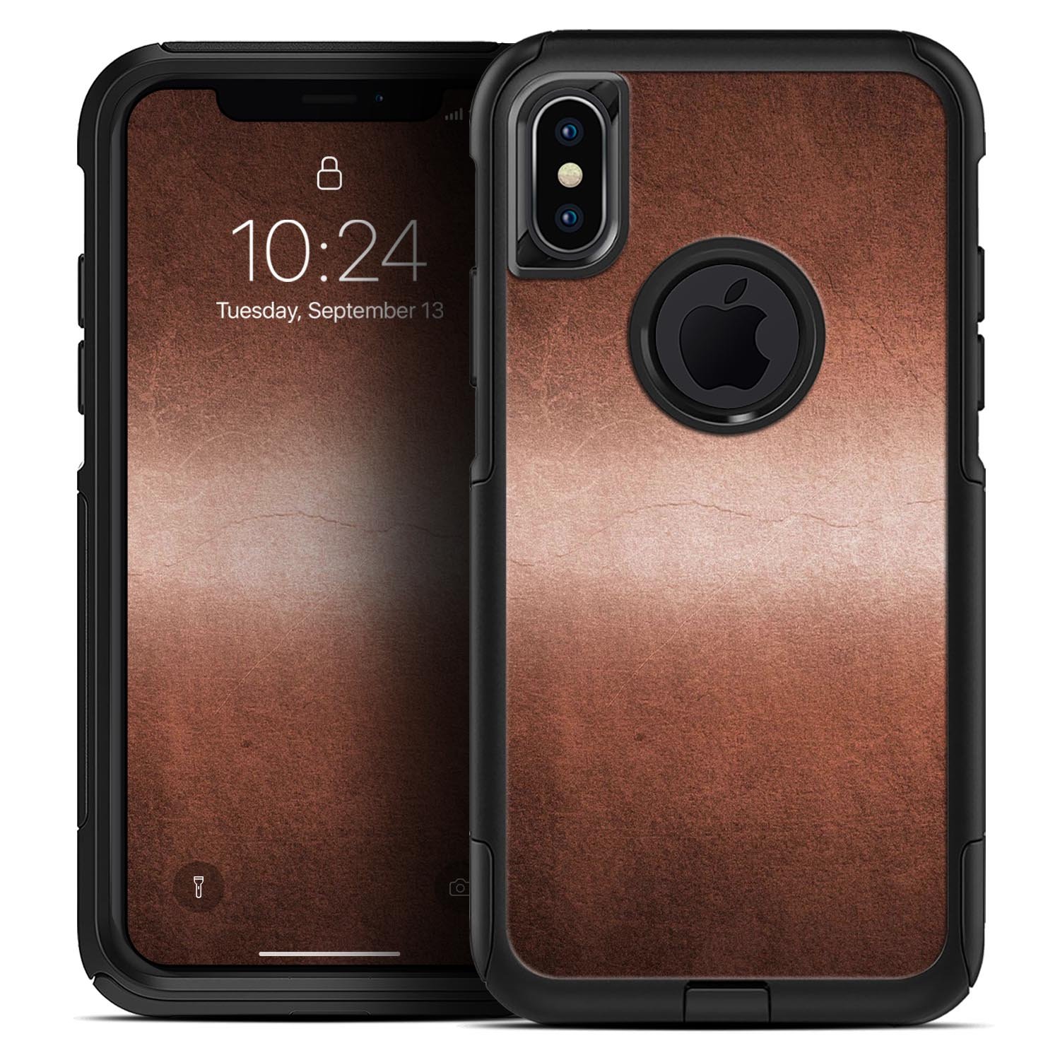 Rose Gold Cracked Surface Skin Kit for iPhone OtterBox Cases, showcasing a stylish design with a cracked surface pattern.
