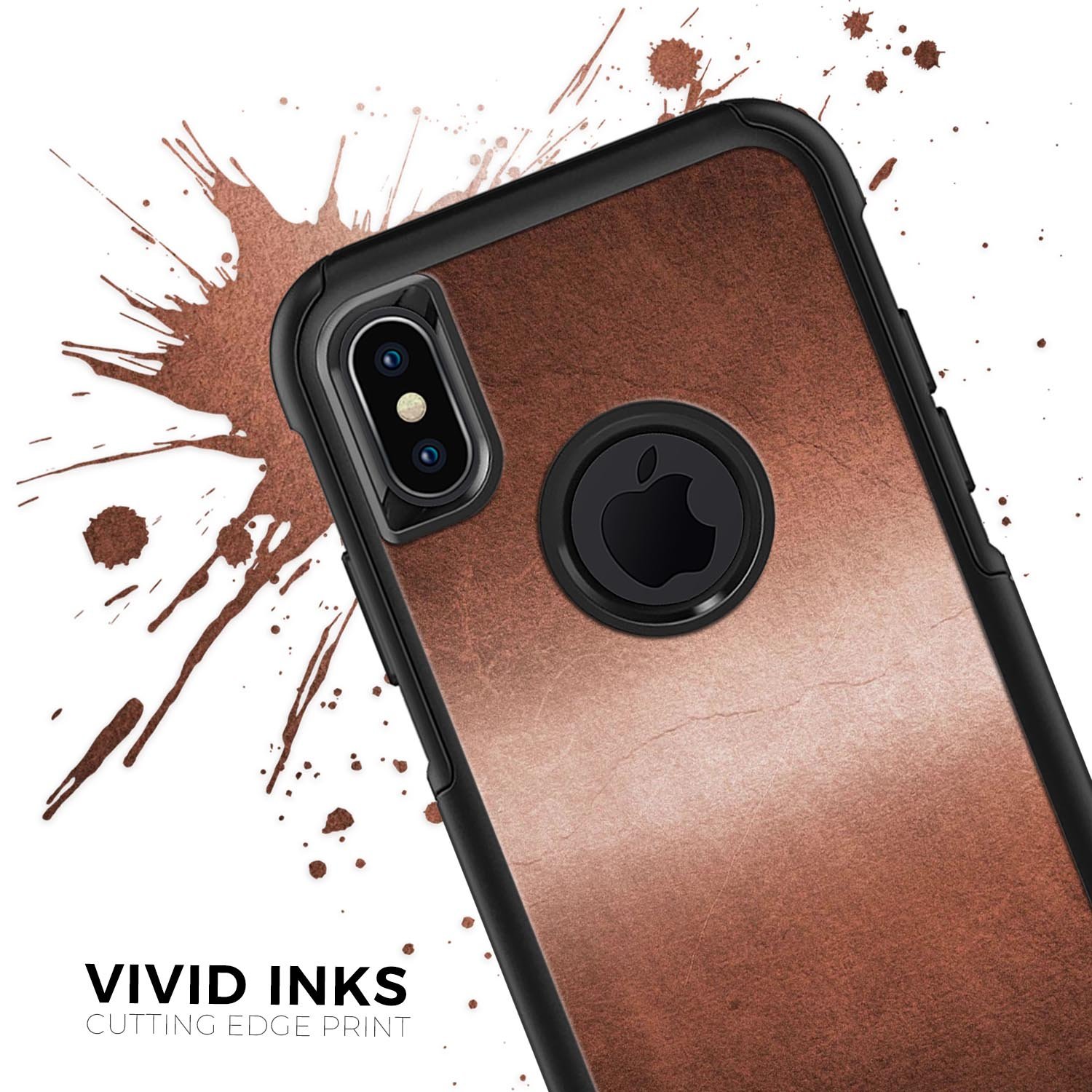 Rose Gold Cracked Surface Skin Kit for iPhone OtterBox Cases, showcasing a stylish design with a cracked surface pattern.