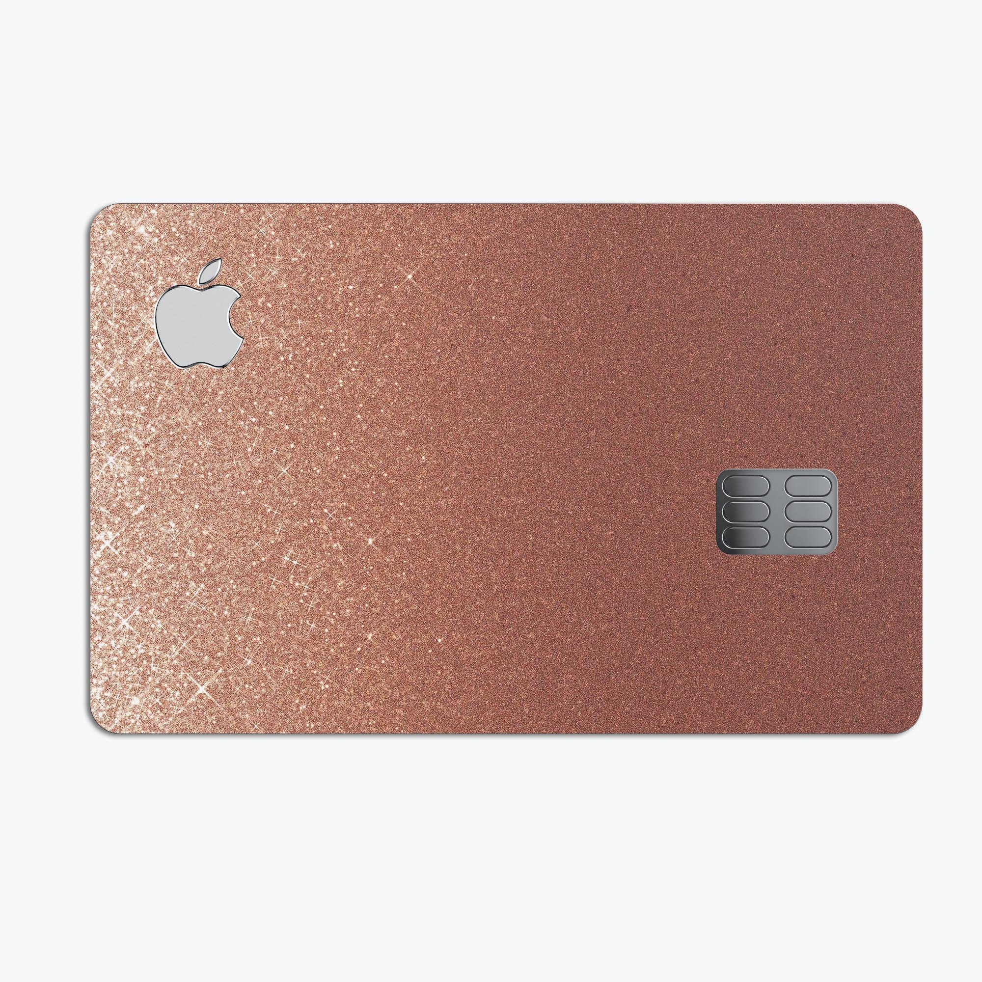 Rose Gold Digital Falling Glitter skin for Apple Card, showcasing a stylish design with a premium finish.