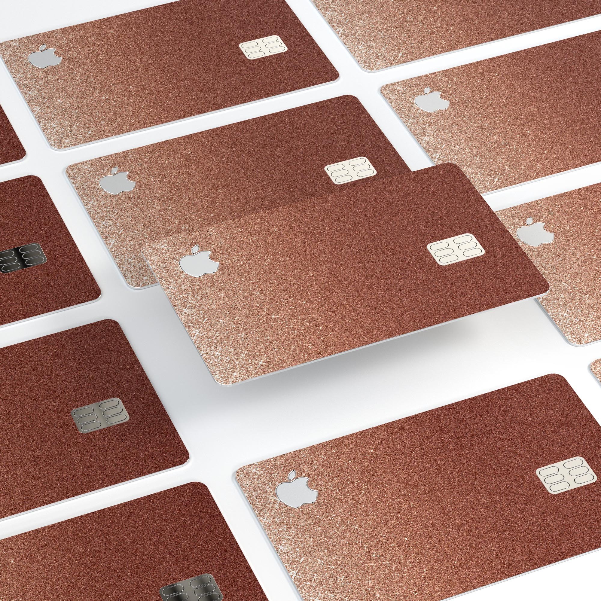Rose Gold Digital Falling Glitter skin for Apple Card, showcasing a stylish design with a premium finish.