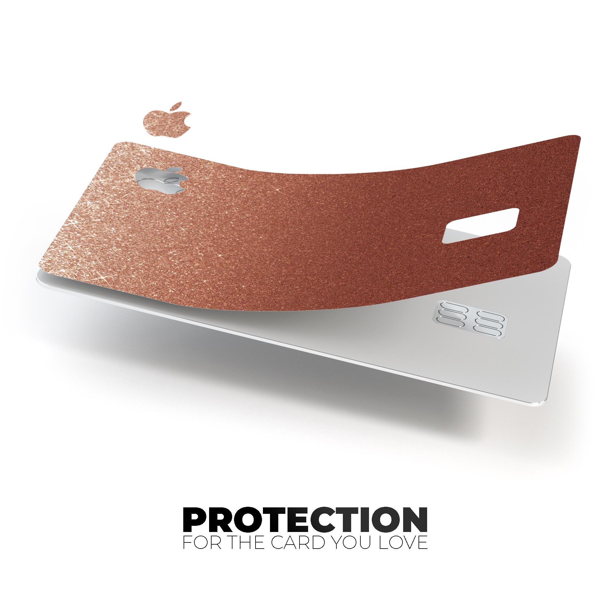 Rose Gold Digital Falling Glitter skin for Apple Card, showcasing a stylish design with a premium finish.