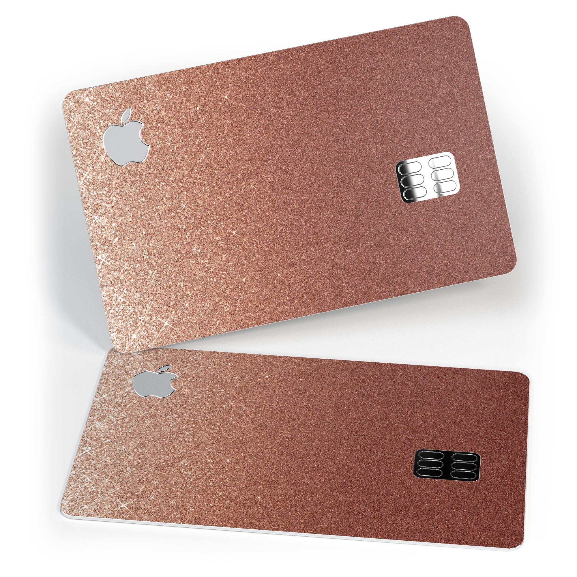 Rose Gold Digital Falling Glitter skin for Apple Card, showcasing a stylish design with a premium finish.