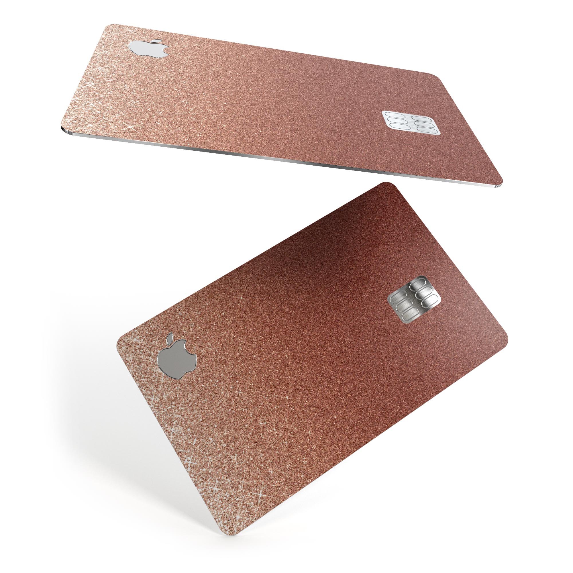 Rose Gold Digital Falling Glitter skin for Apple Card, showcasing a stylish design with a premium finish.