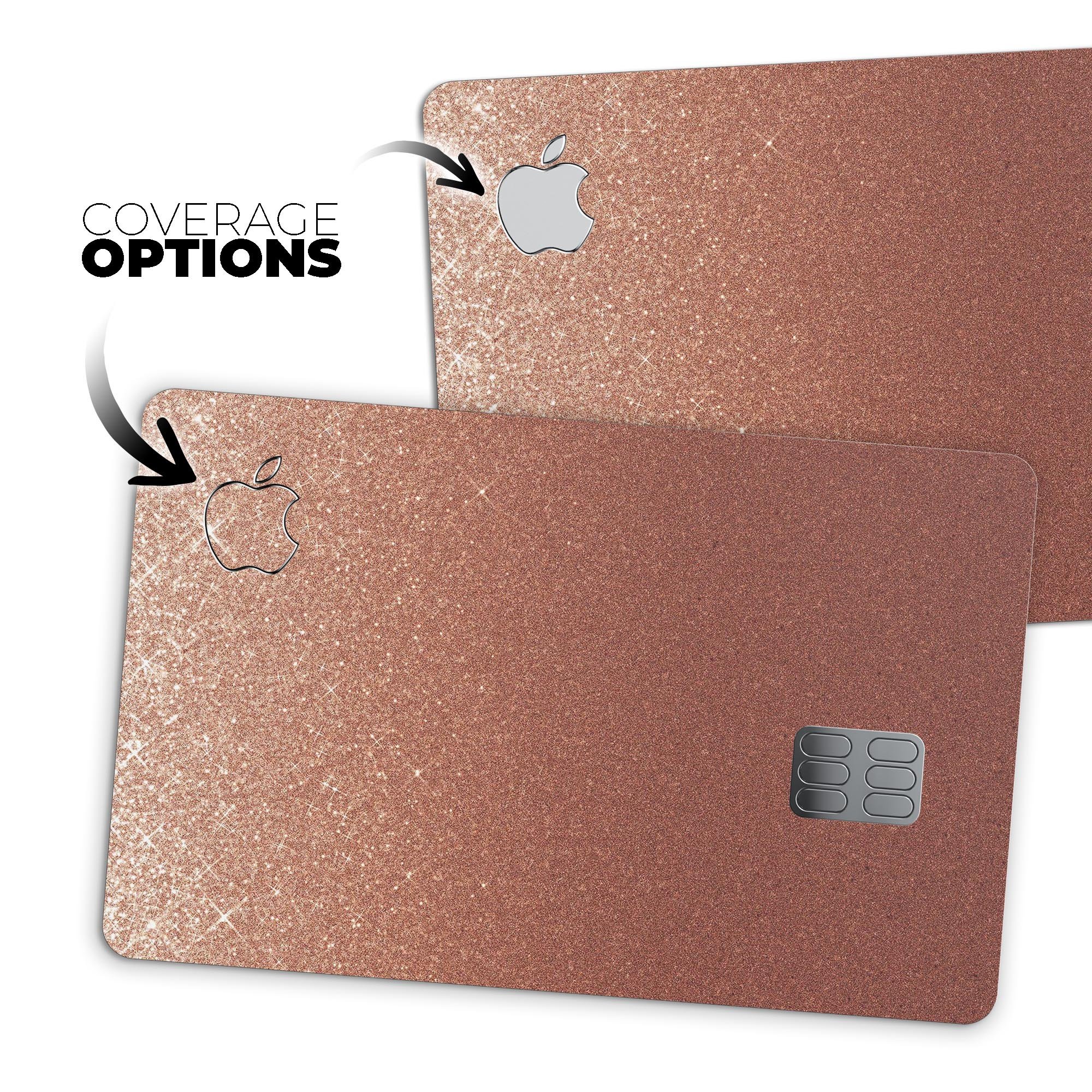 Rose Gold Digital Falling Glitter skin for Apple Card, showcasing a stylish design with a premium finish.