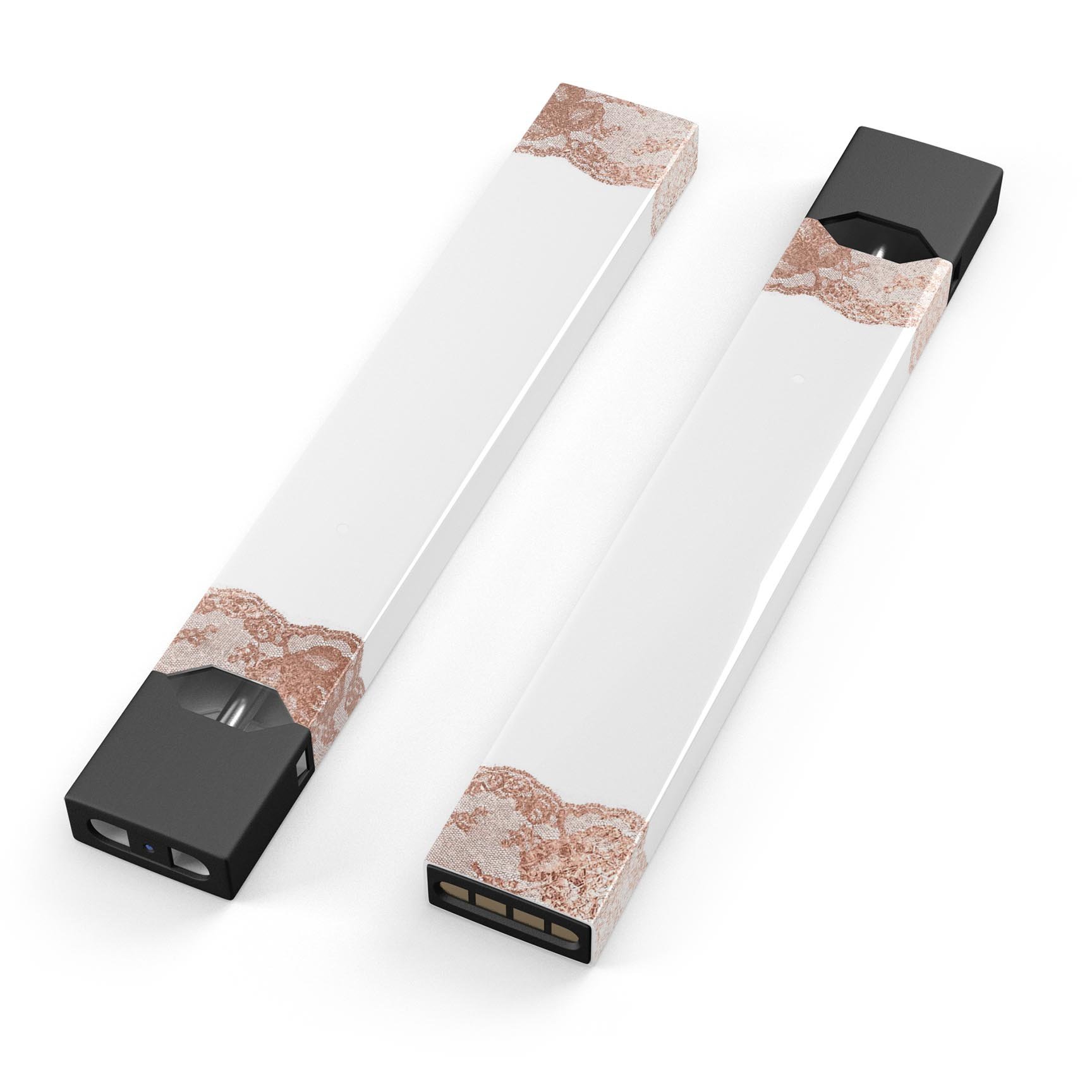 Rose Gold Lace Pattern 8 skin wrap for JUUL device, showcasing intricate lace design and premium finish.