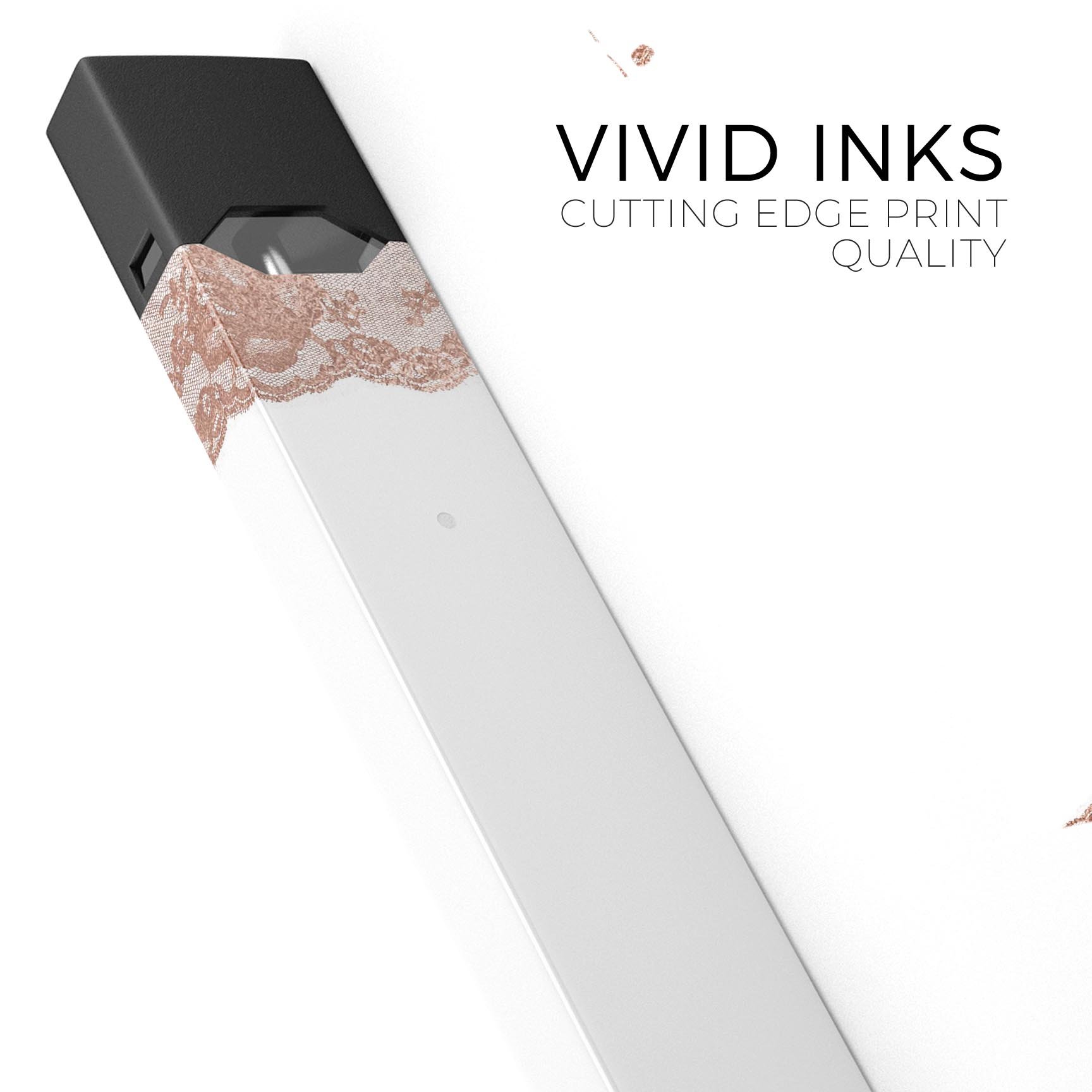 Rose Gold Lace Pattern 8 skin wrap for JUUL device, showcasing intricate lace design and premium finish.
