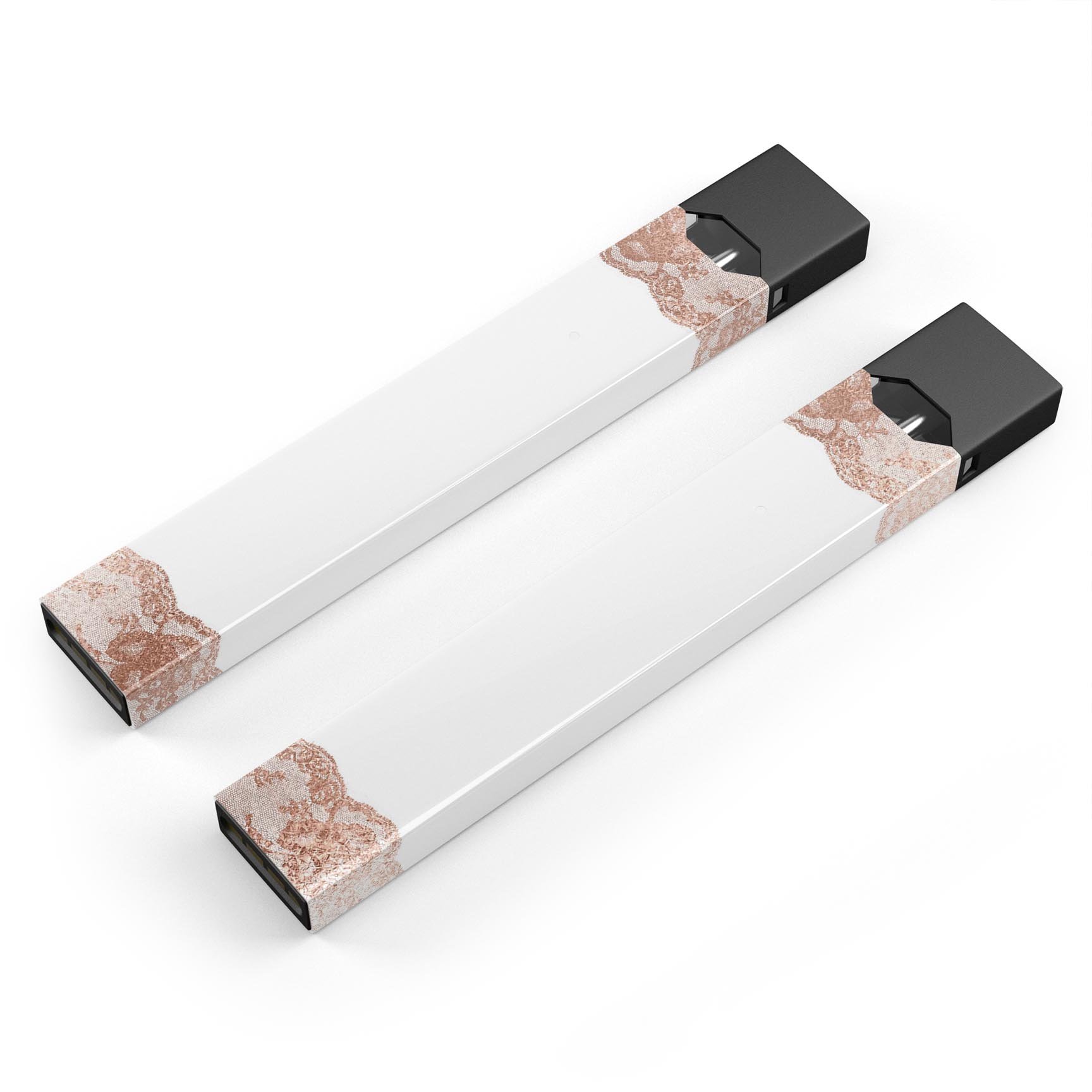 Rose Gold Lace Pattern 8 skin wrap for JUUL device, showcasing intricate lace design and premium finish.