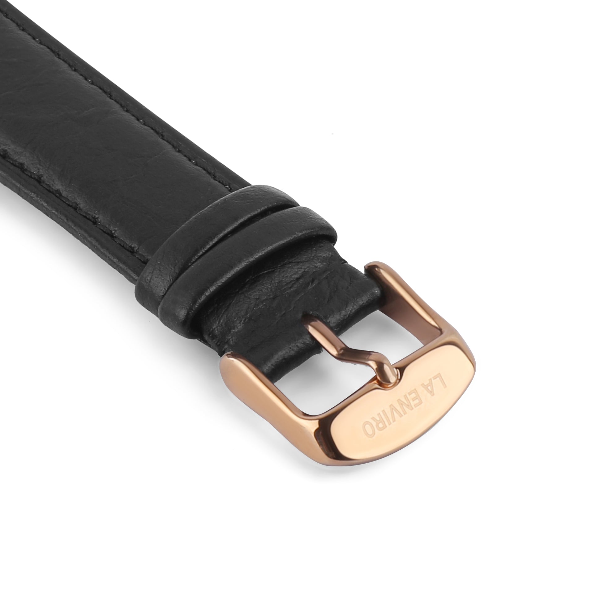 Rose Gold Marble Watch featuring a black pineapple leather strap, showcasing a 40 MM marble black dial and surgical grade stainless steel case.