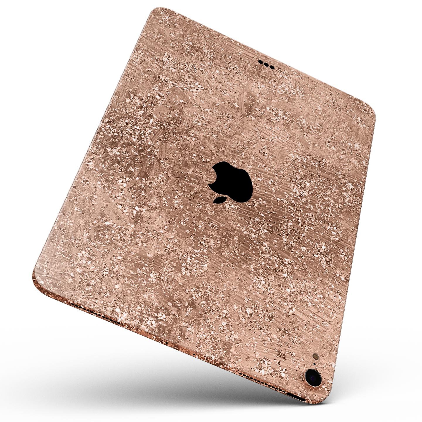 Rose Gold Scratched Full Body Skin Decal for Apple iPad Pro, showcasing its sleek design and premium finish.