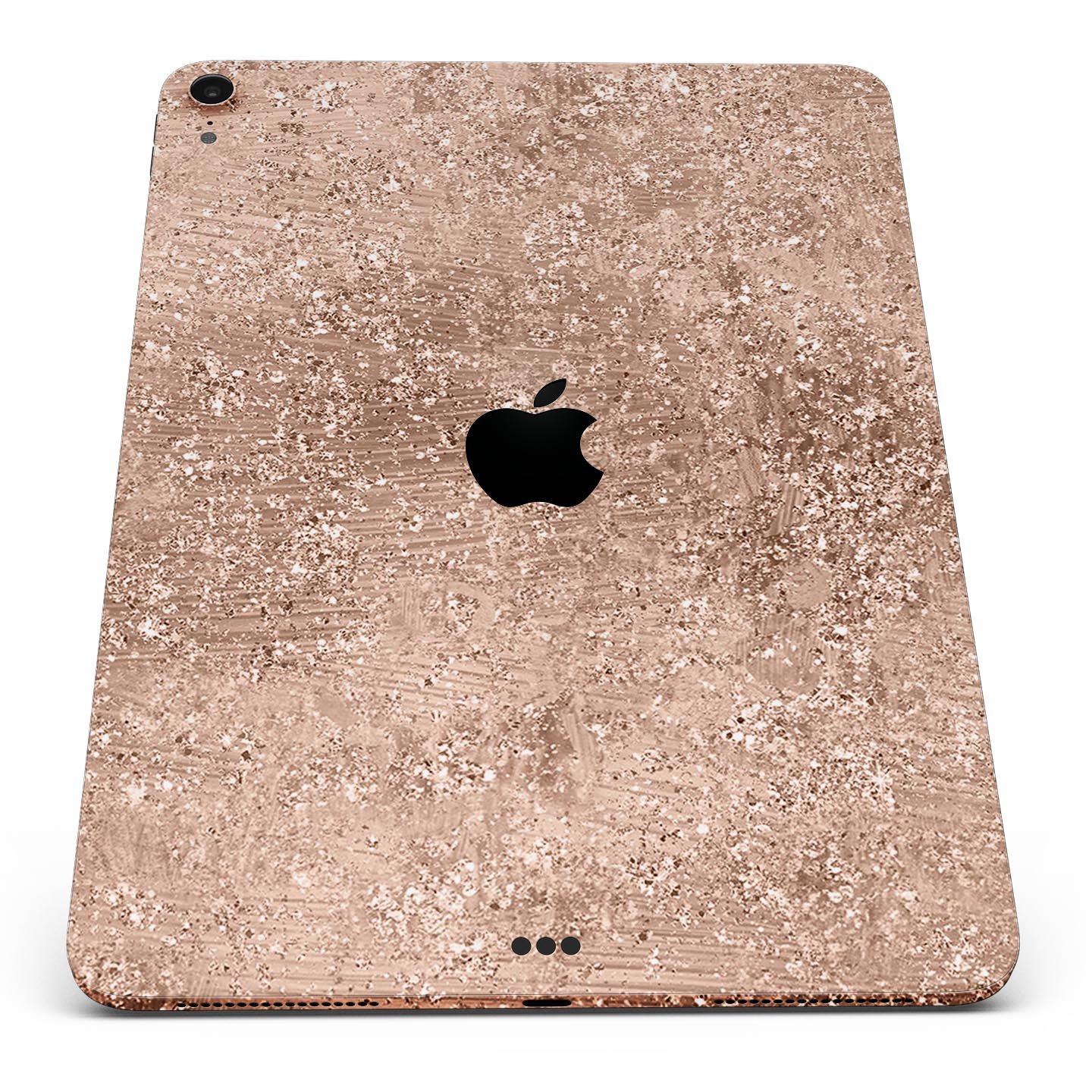 Rose Gold Scratched Full Body Skin Decal for Apple iPad Pro, showcasing its sleek design and premium finish.