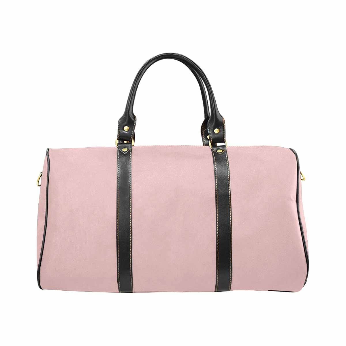 Rose Quartz Red Travel Bag with adjustable strap, showcasing its stylish design and spacious interior.