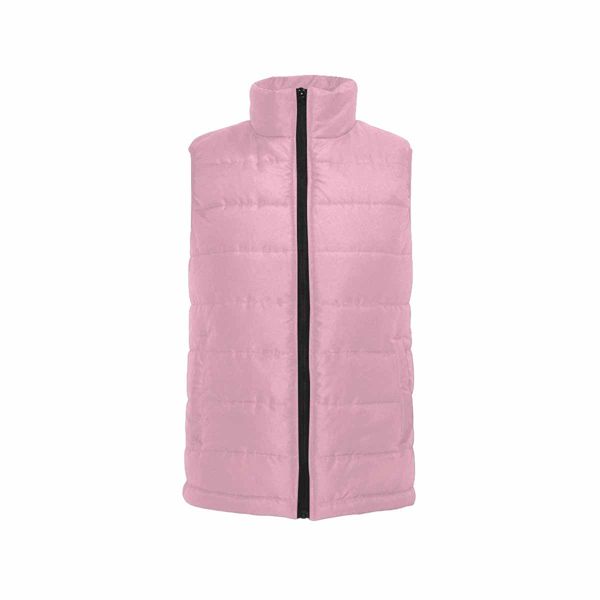 Rosewater Red Men's Padded Vest featuring a quilted design and zipper closure, made from high-grade matte cloth.