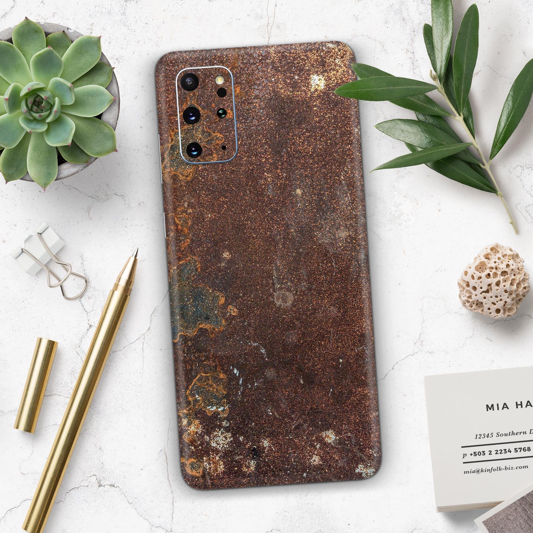 Rustic Textured Surface V3 Skin-Kit for Samsung Galaxy S-Series, showcasing a stylish design with a textured finish.
