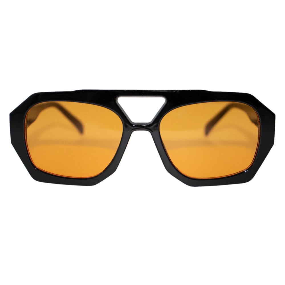 Ryder sunglasses featuring oversized geometric frames in various colors including black, orange, and tortoiseshell.